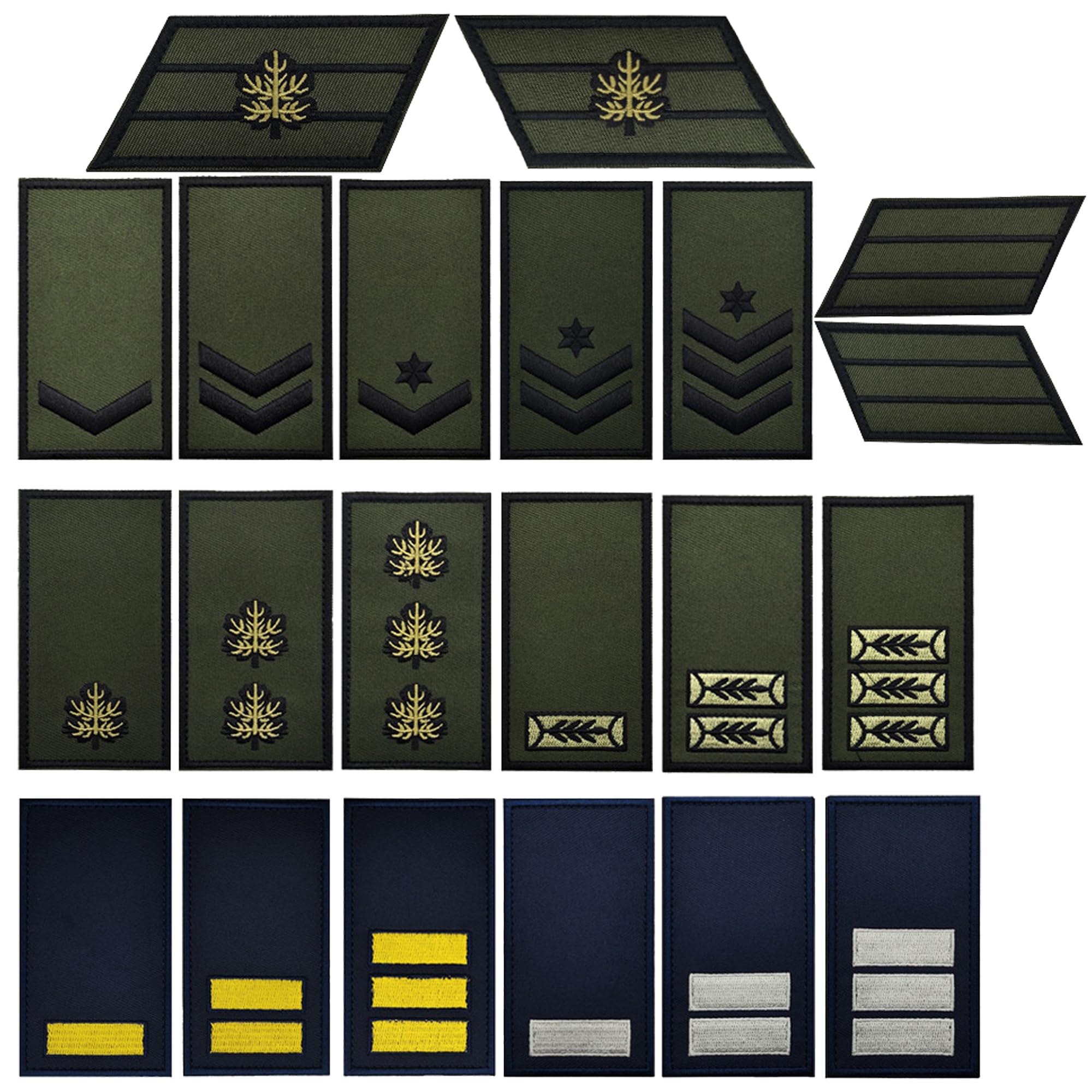 Israel Israeli Military Rank Shoulder Embroidered Applique Patches, Tactical Morale Military Emblem Combat Armband Badges with Fasteners Hook and Loop Backing, 3.74 x 1.97 Inch, Olive Green, 2-Pack - Image 4
