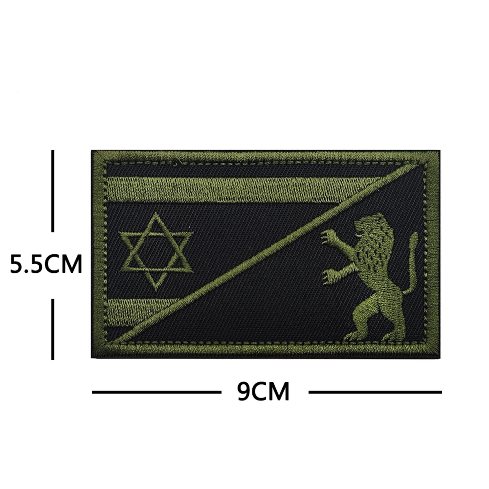 Israeli Star of David Lion Embroidered Patches Appliques, Tactical Combat Armband Badges with Hook and Loop Fastener Backing,3.15 x 1.97Inch,2-Pack - Image 2