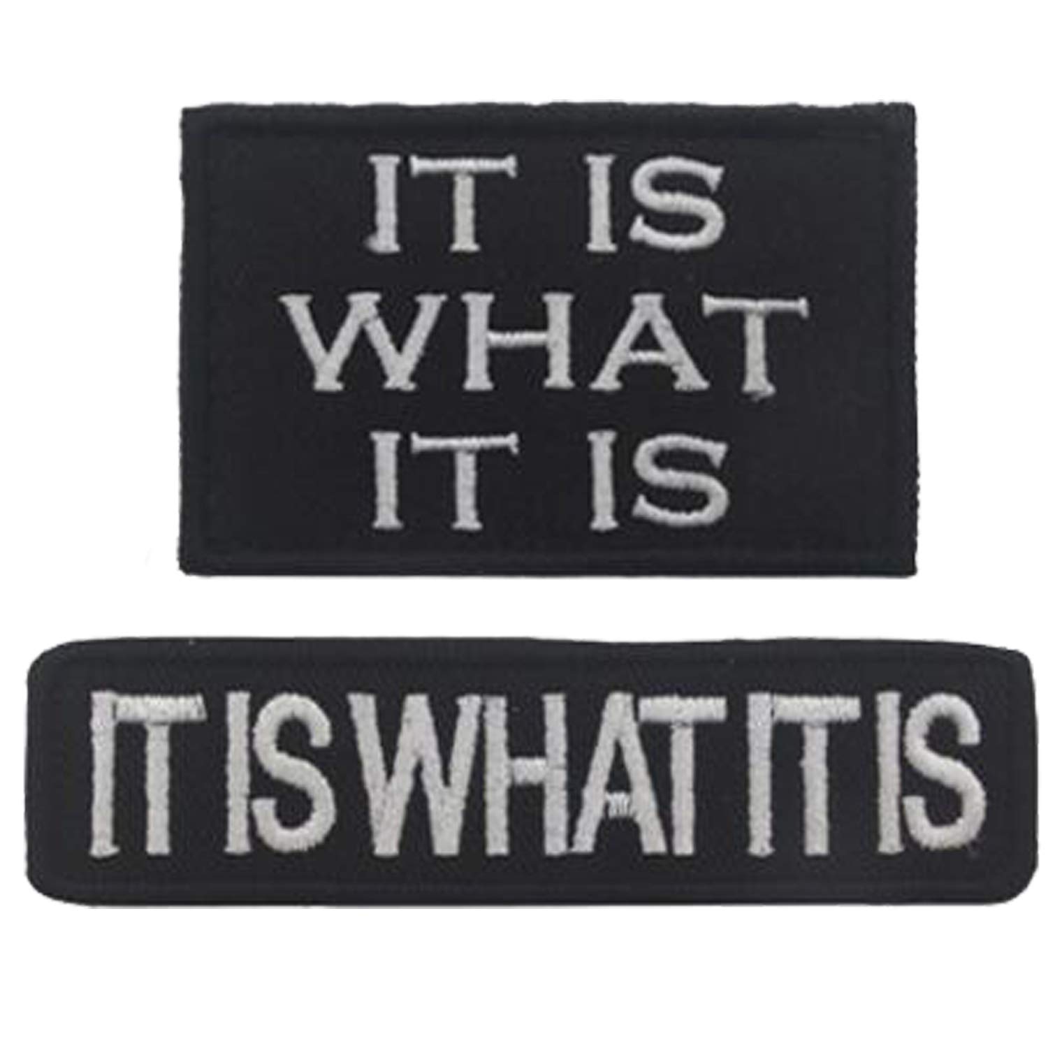 It is What It is Emblem Embroidered Patch Fastener Hook & Loop Tactical Military Morale Patches Appliques Badge 2pcs