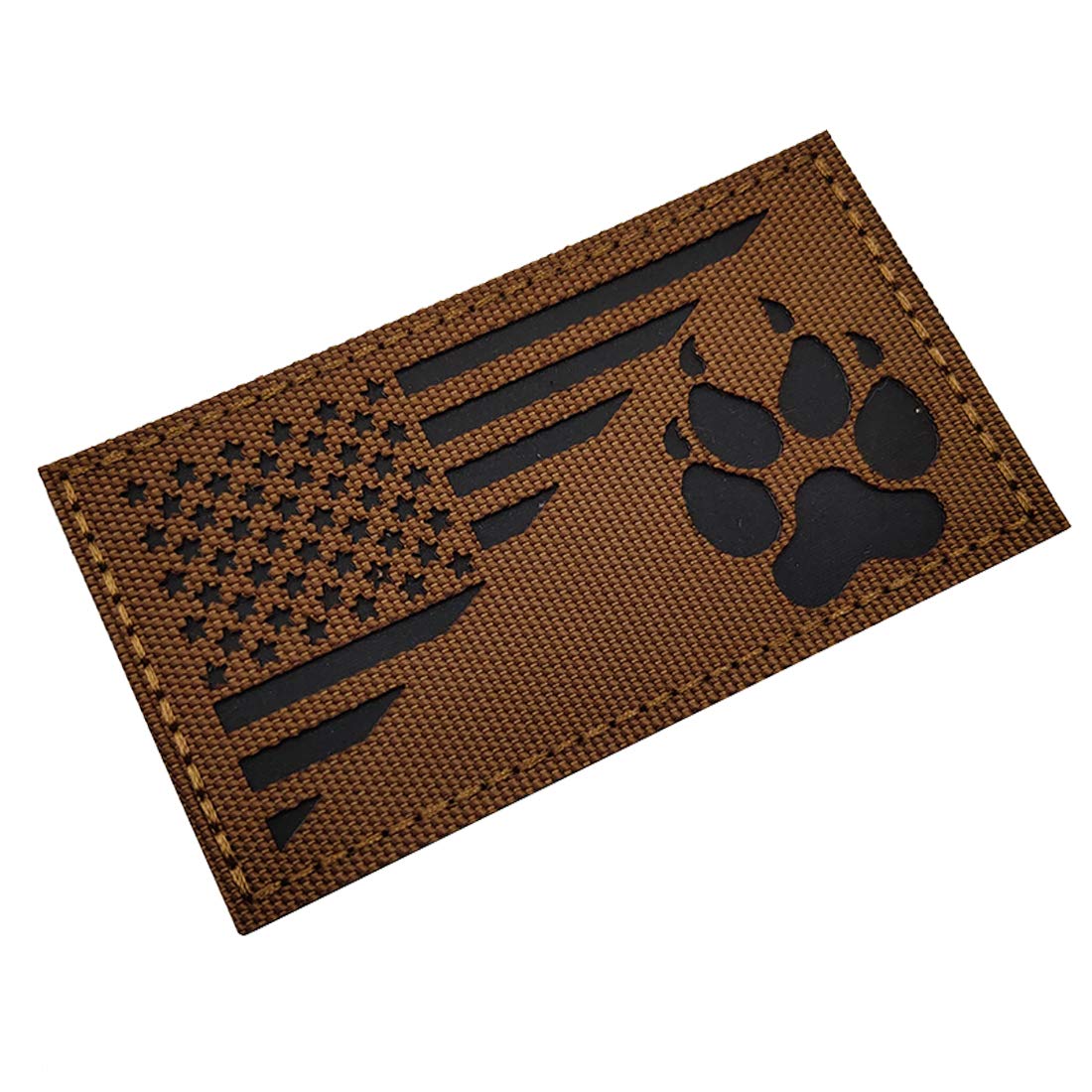 K9 Dog Handler K-9 USA Flag Infrared Tactical Embroidered Patch Applique with Hook and Loop Fastener Backing for Medium and Large Animal Vests Harnesses (Coyote) - Image 5