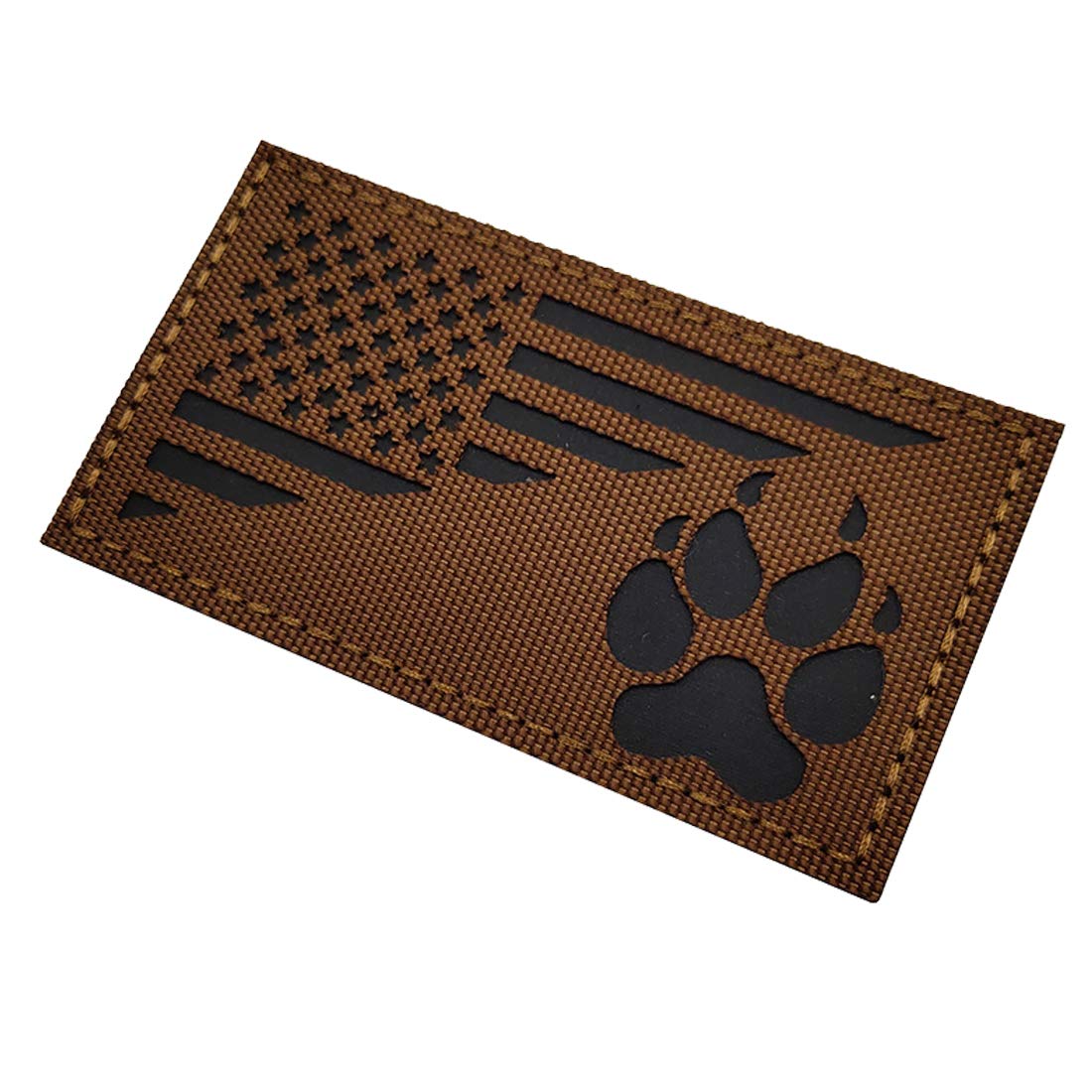 K9 Dog Handler K-9 USA Flag Infrared Tactical Embroidered Patch Applique with Hook and Loop Fastener Backing for Medium and Large Animal Vests Harnesses (Coyote) - Image 6