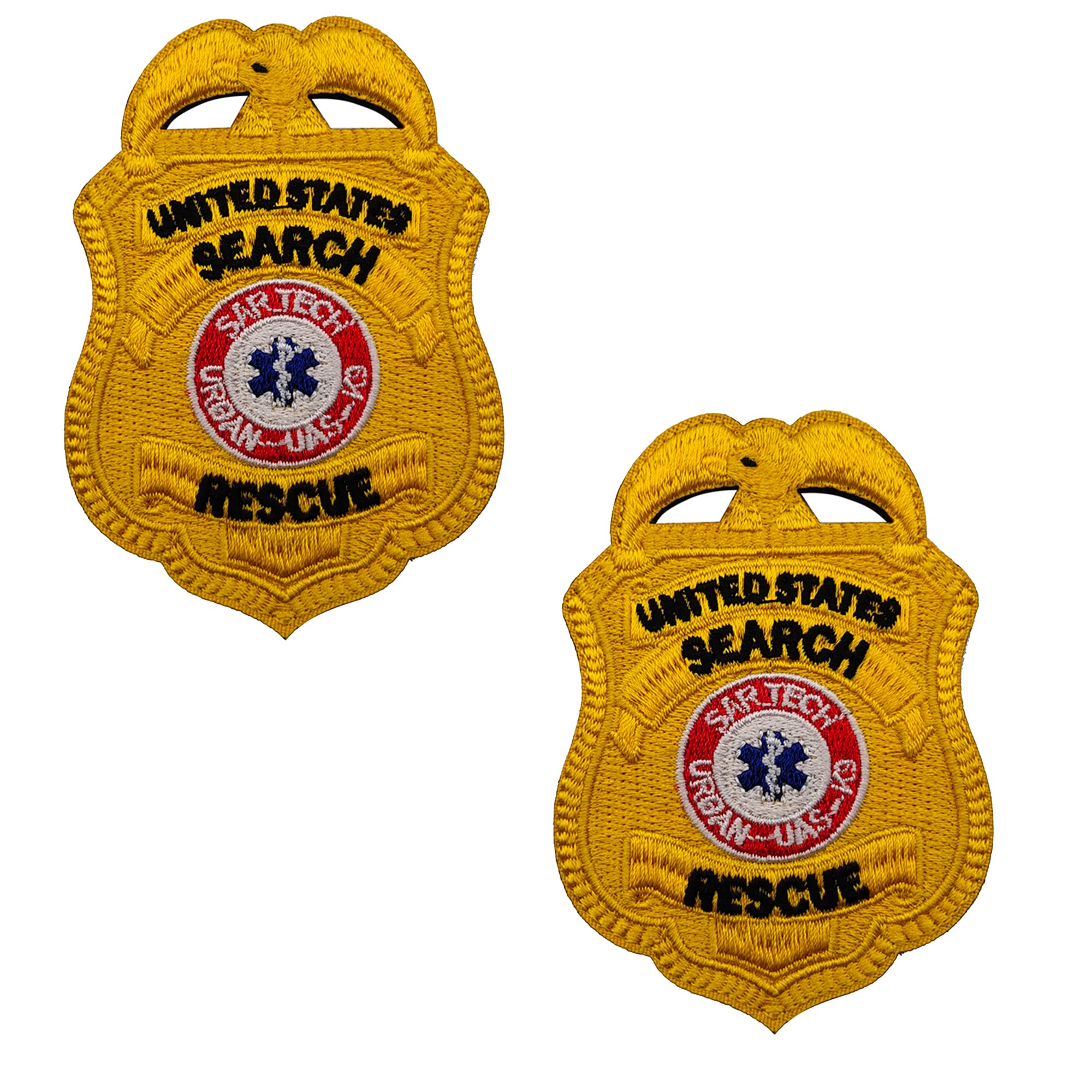 K9 Dog United States Search and Rescue Embroidered Patches Tactical Military Emblem Fasteners Hook and Loop Backed Badges Appliques Bundle of 2 Pieces, 3.35 x 2.17Inch