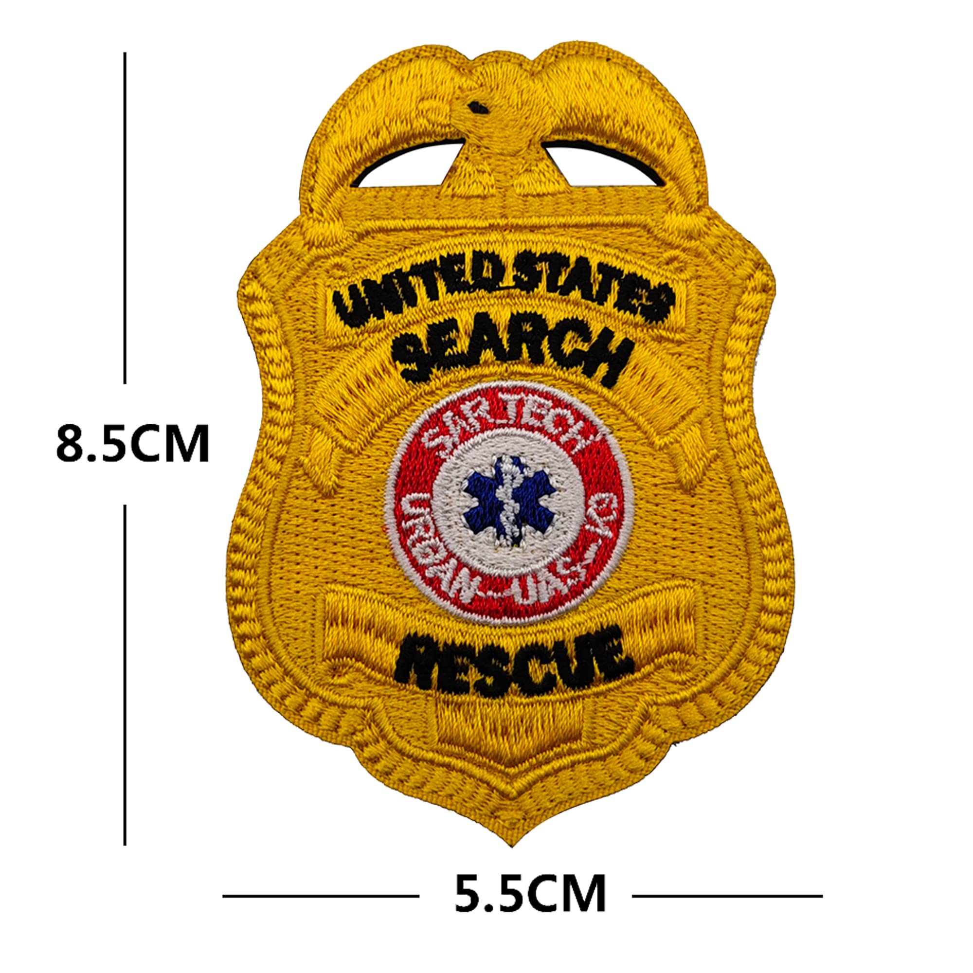 K9 Dog United States Search and Rescue Embroidered Patches Tactical Military Emblem Fasteners Hook and Loop Backed Badges Appliques Bundle of 2 Pieces, 3.35 x 2.17Inch - Image 2