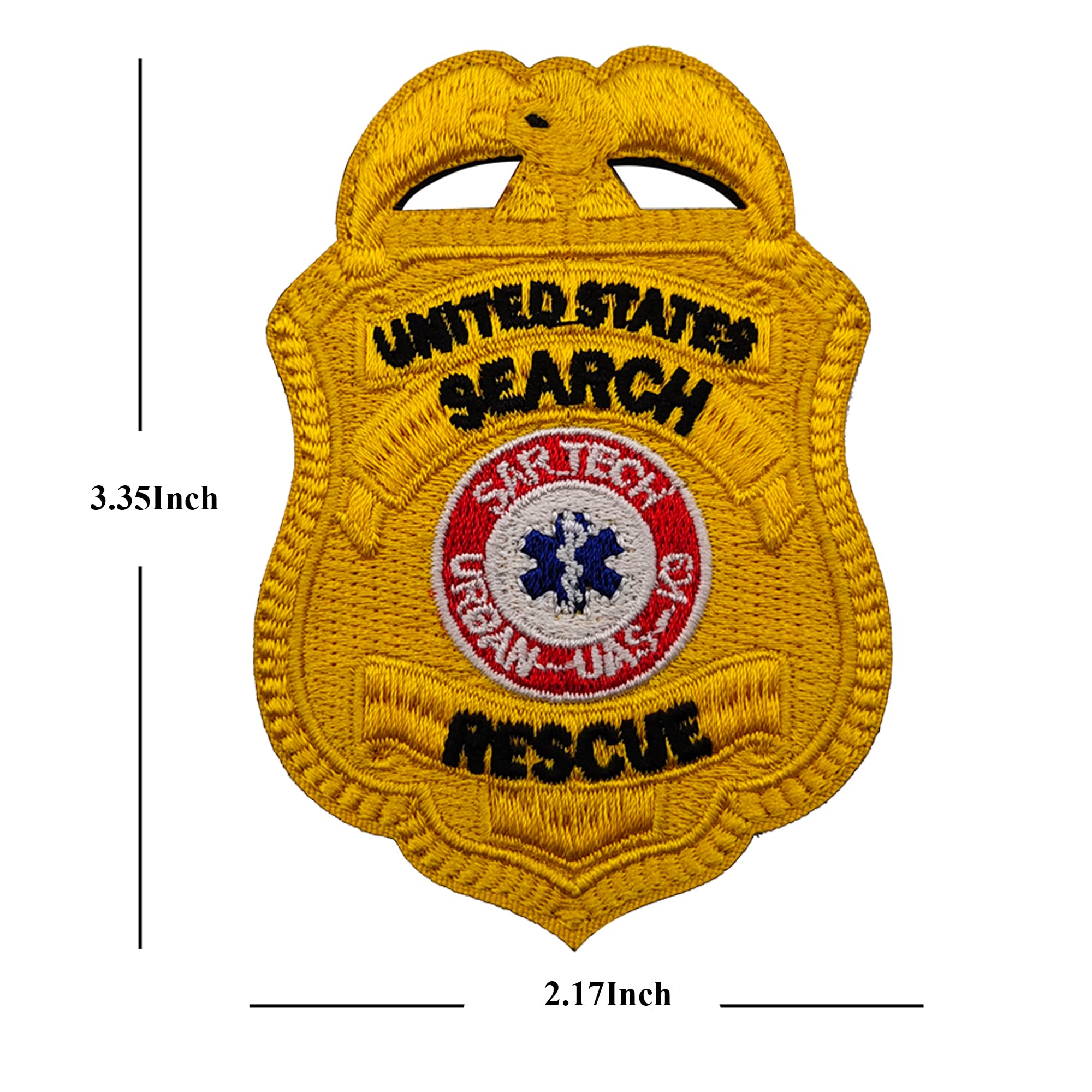 K9 Dog United States Search and Rescue Embroidered Patches Tactical Military Emblem Fasteners Hook and Loop Backed Badges Appliques Bundle of 2 Pieces, 3.35 x 2.17Inch - Image 3