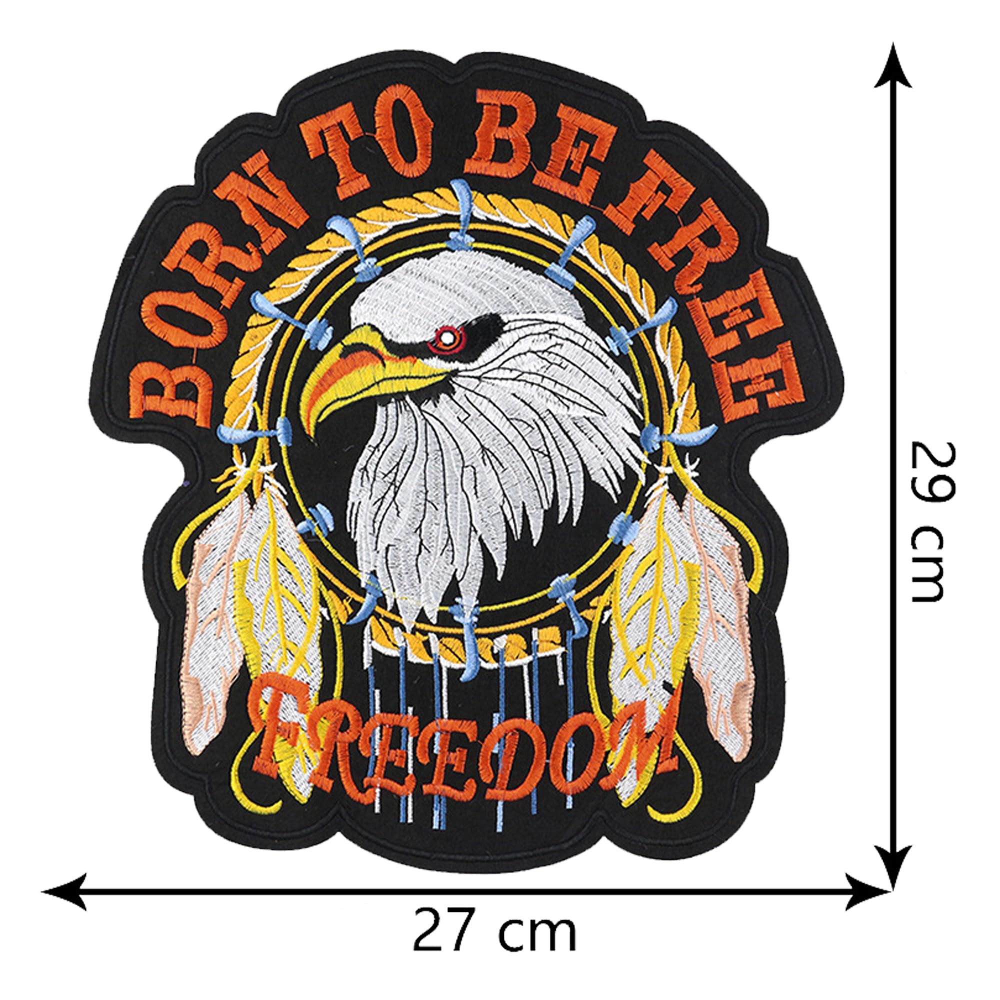 Large Embroidered Motorcycle Bike Patches Set Custom Personalized Patch Applique - Born to Be Free Live to Ride for Clothing MC Vest Jackets Backpacks - Image 3