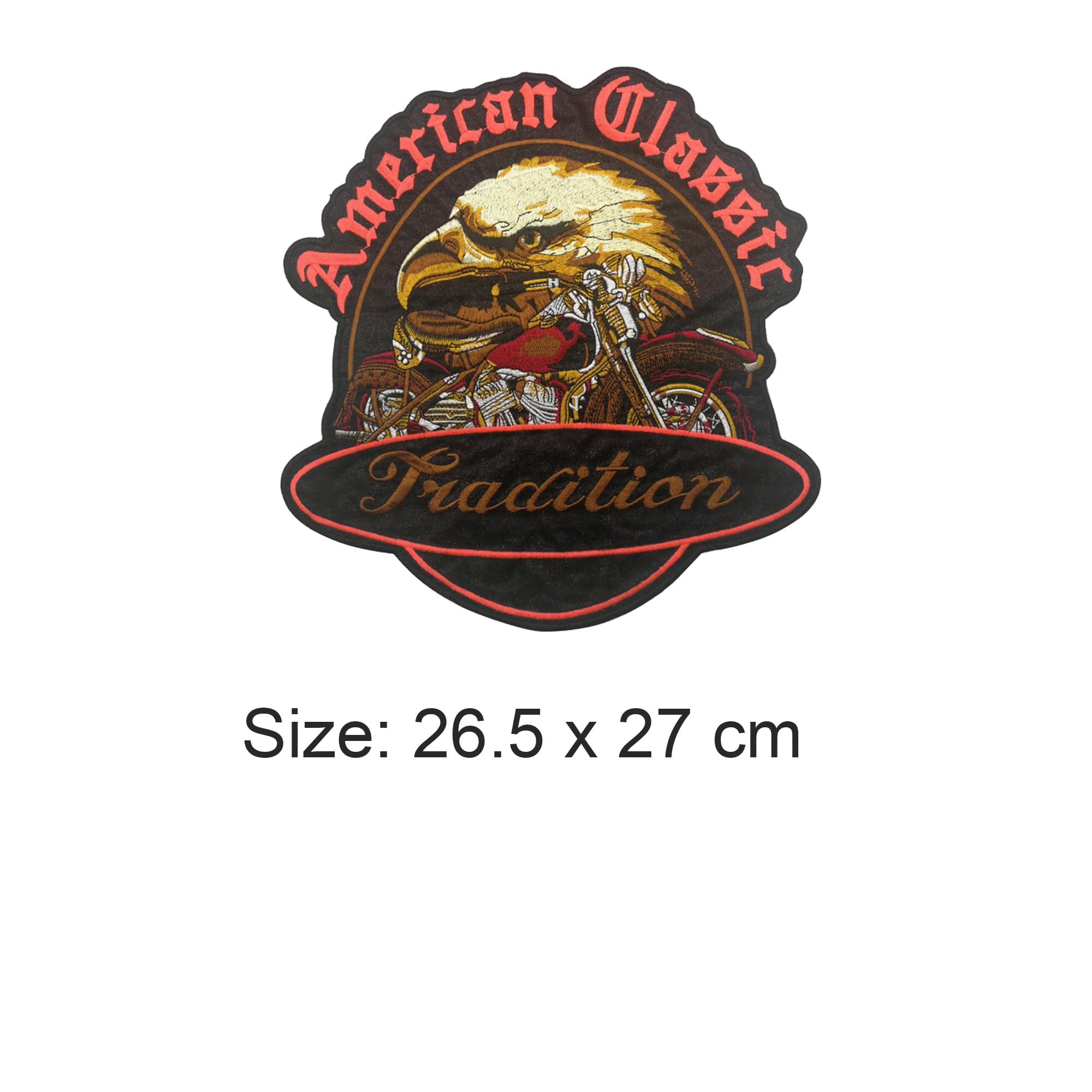 Large Embroidered Motorcycle Patches Set, Fabric Sew on Appliques, Live to Ride Design, American Classic Tradition, 2-Pieces - Image 3