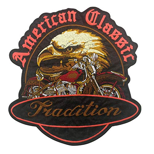 Large Embroidered Motorcycle Patches Set, Fabric Sew on Appliques, Live to Ride Design, American Classic Tradition, 2-Pieces - Image 5
