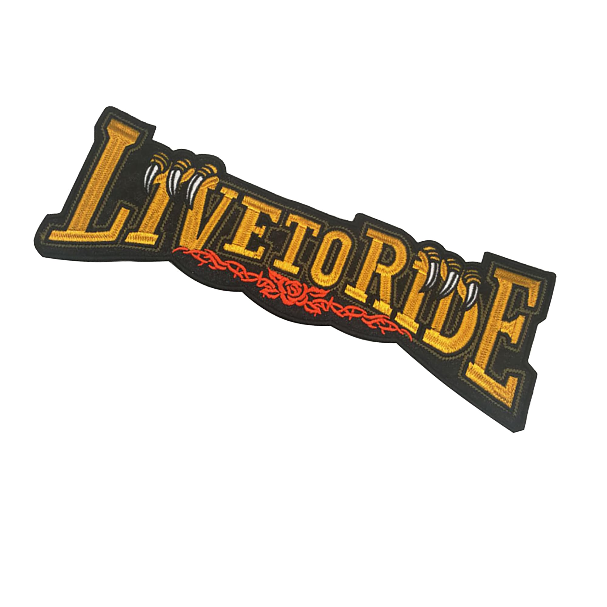 Large Embroidered Motorcycle Patches Set, Fabric Sew on Appliques, Live to Ride Design, American Classic Tradition, 2-Pieces - Image 6