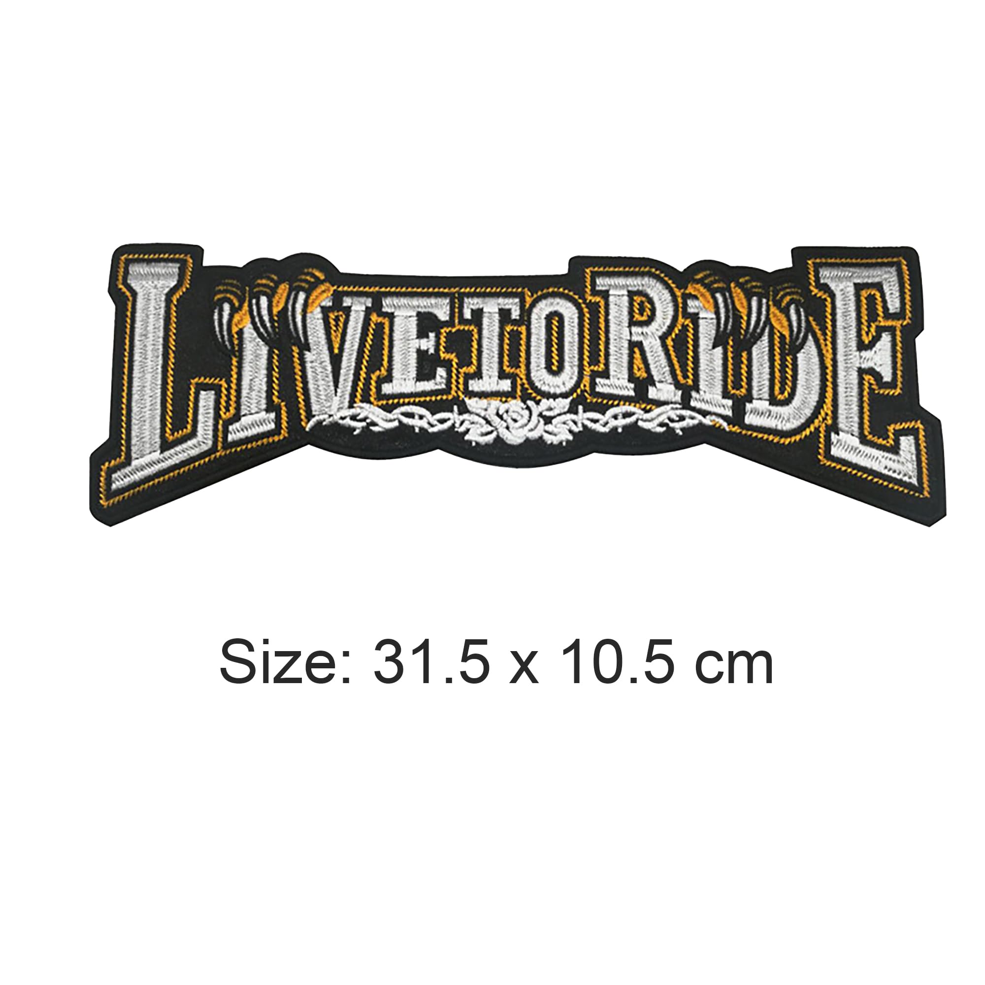 Large Embroidered Motorcycle Patches Set, Fabridc Sew on Appliques, Eagle POW MIA Design, Patriotic American Flag Theme, Live to Ride - Image 2