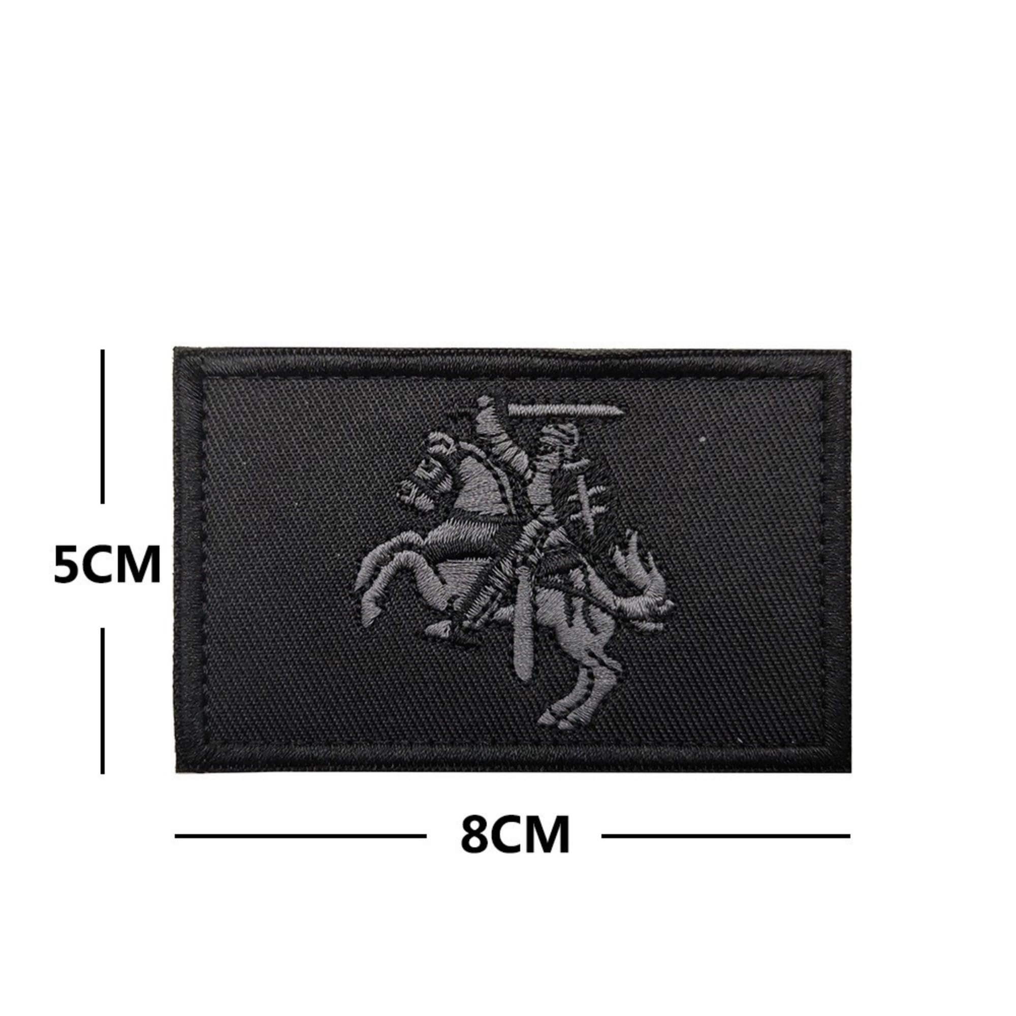 Lithuania Flag Embroidered Patch with Knight Emblem, Hook and Loop Backing, 3.15 x 1.97 Inches, 4 Pack - Image 4
