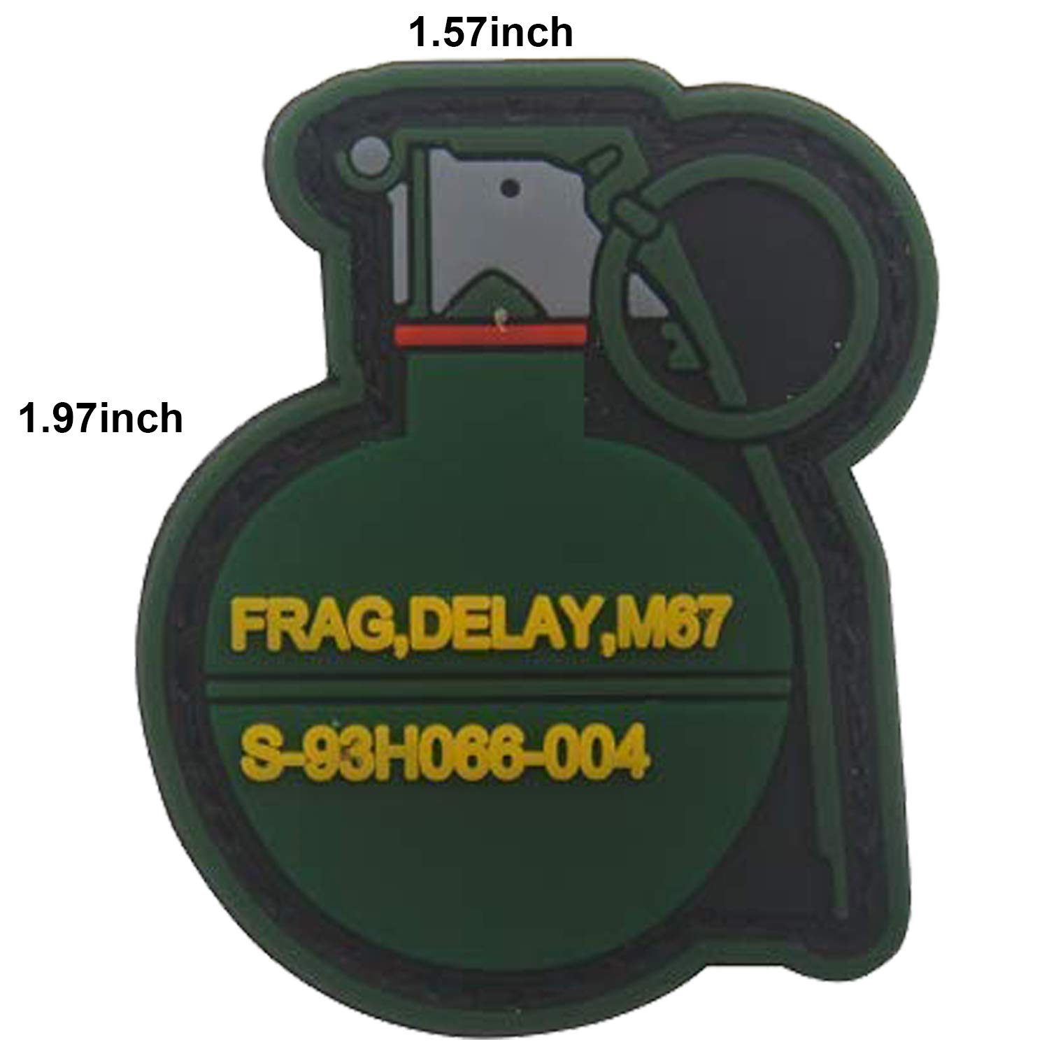 M18 Smoke Ninja, M67 Frag Delay S-93H066-04, ONE Size FITS All Bullet Logo, Gun 3D PVC Tactical Morale Badge Rubber Patch and American US Flag Hook Patch 5PCS - Image 3