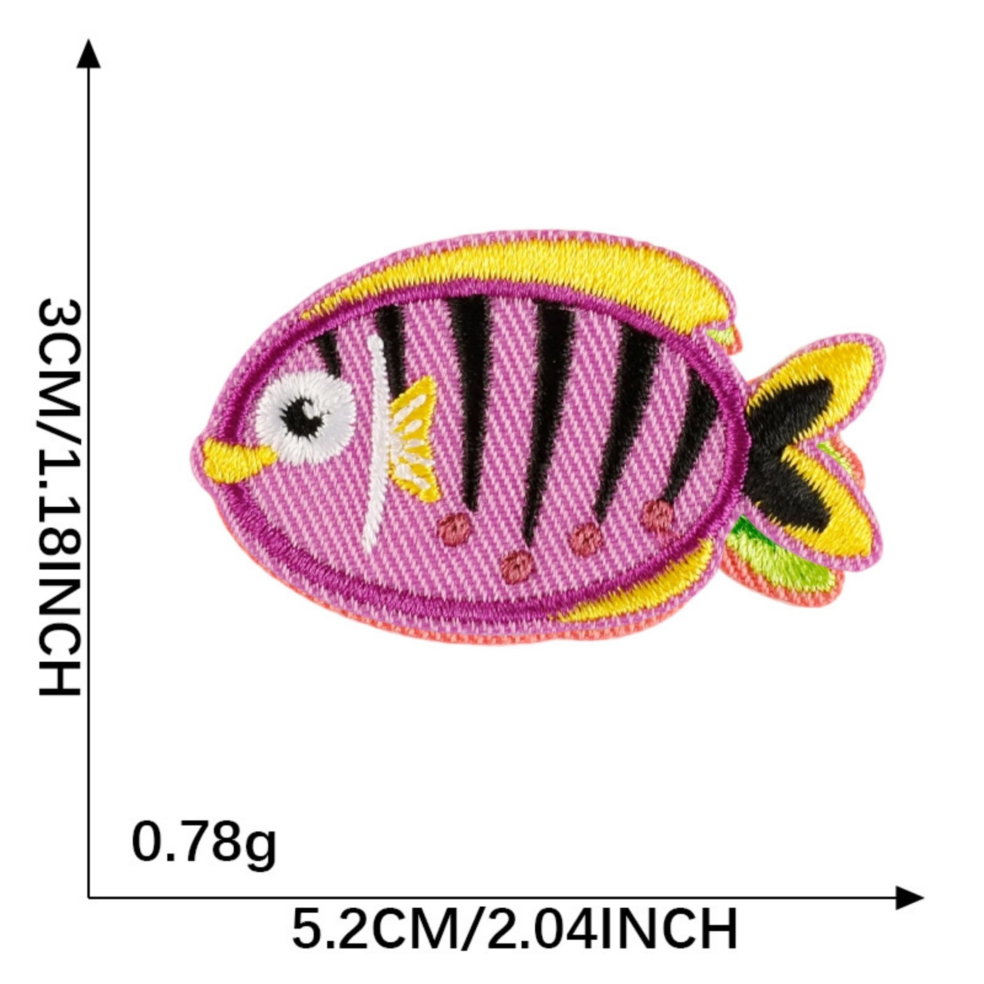 Marine Animal Iron-On Patches, Fish and Crab Embroidered Appliques, Decorative Clothing Accessories, 16 Pieces - Image 8