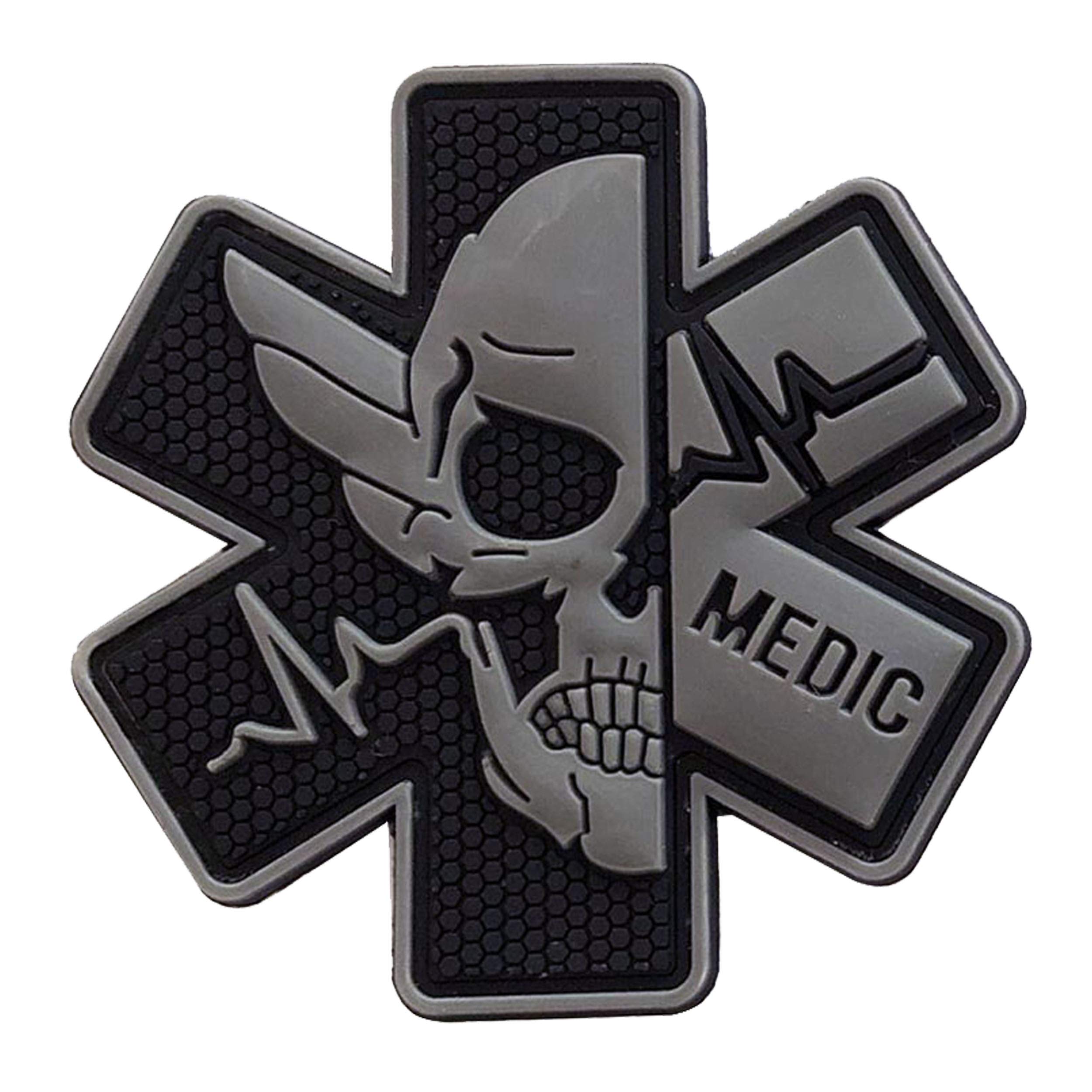 Medic Rubber 3D PVC Patch Medical Paramedic Tactical Badge Patches Hook Fasteners Backing 2.95 x 2.95 Inch Bubble of 2 Pieces - Image 3