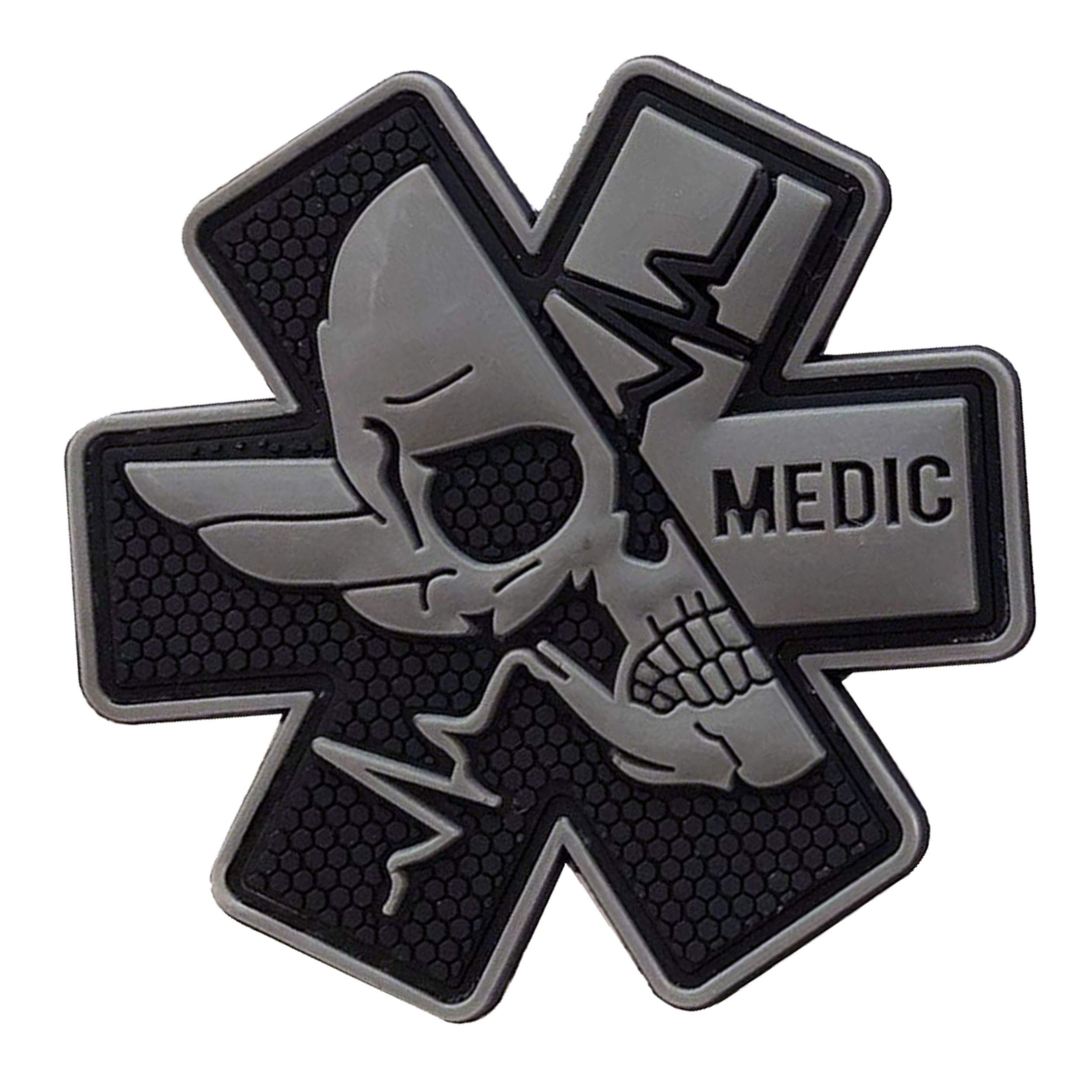 Medic Rubber 3D PVC Patch Medical Paramedic Tactical Badge Patches Hook Fasteners Backing 2.95 x 2.95 Inch Bubble of 2 Pieces - Image 4