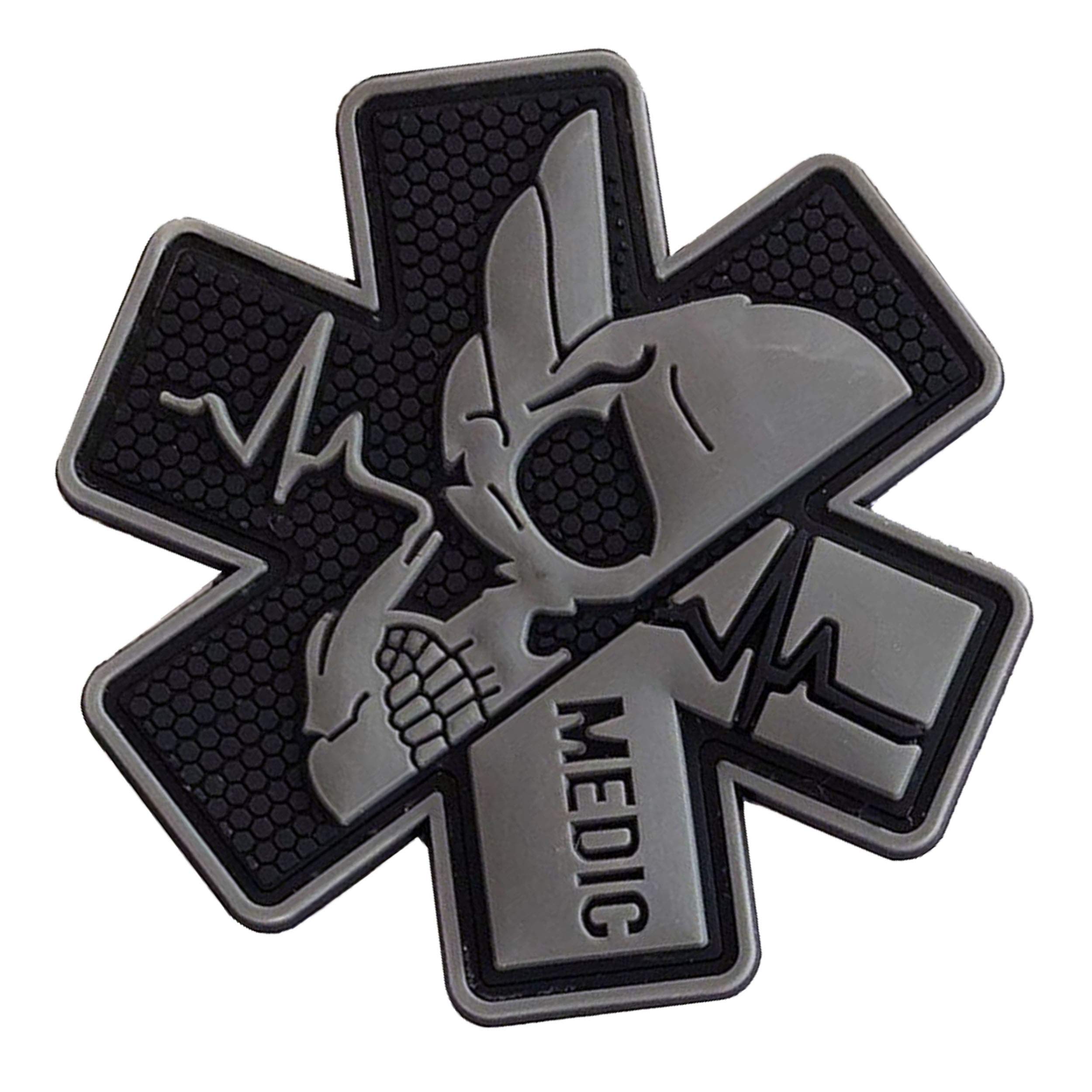 Medic Rubber 3D PVC Patch Medical Paramedic Tactical Badge Patches Hook Fasteners Backing 2.95 x 2.95 Inch Bubble of 2 Pieces - Image 5