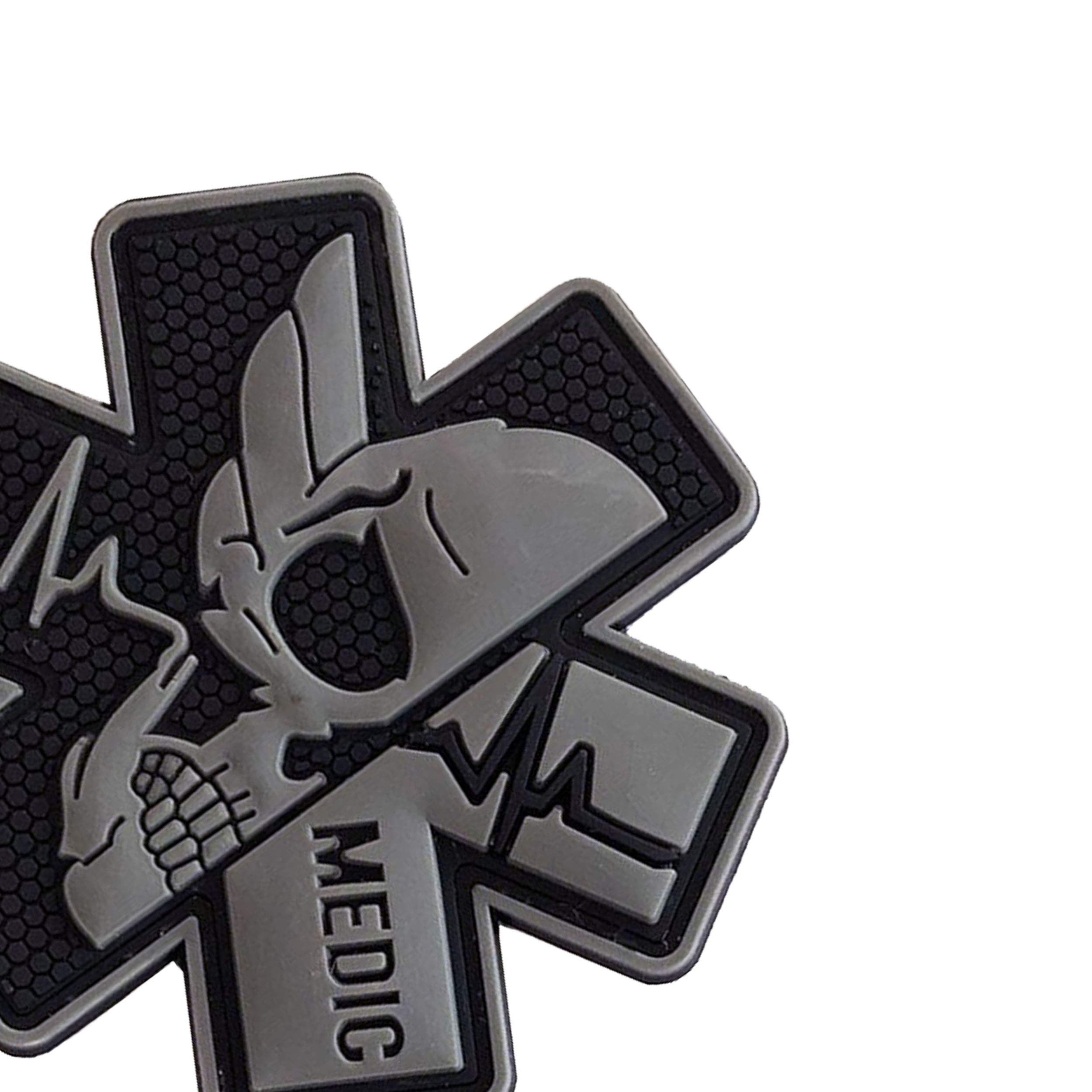 Medic Rubber 3D PVC Patch Medical Paramedic Tactical Badge Patches Hook Fasteners Backing 2.95 x 2.95 Inch Bubble of 2 Pieces - Image 6