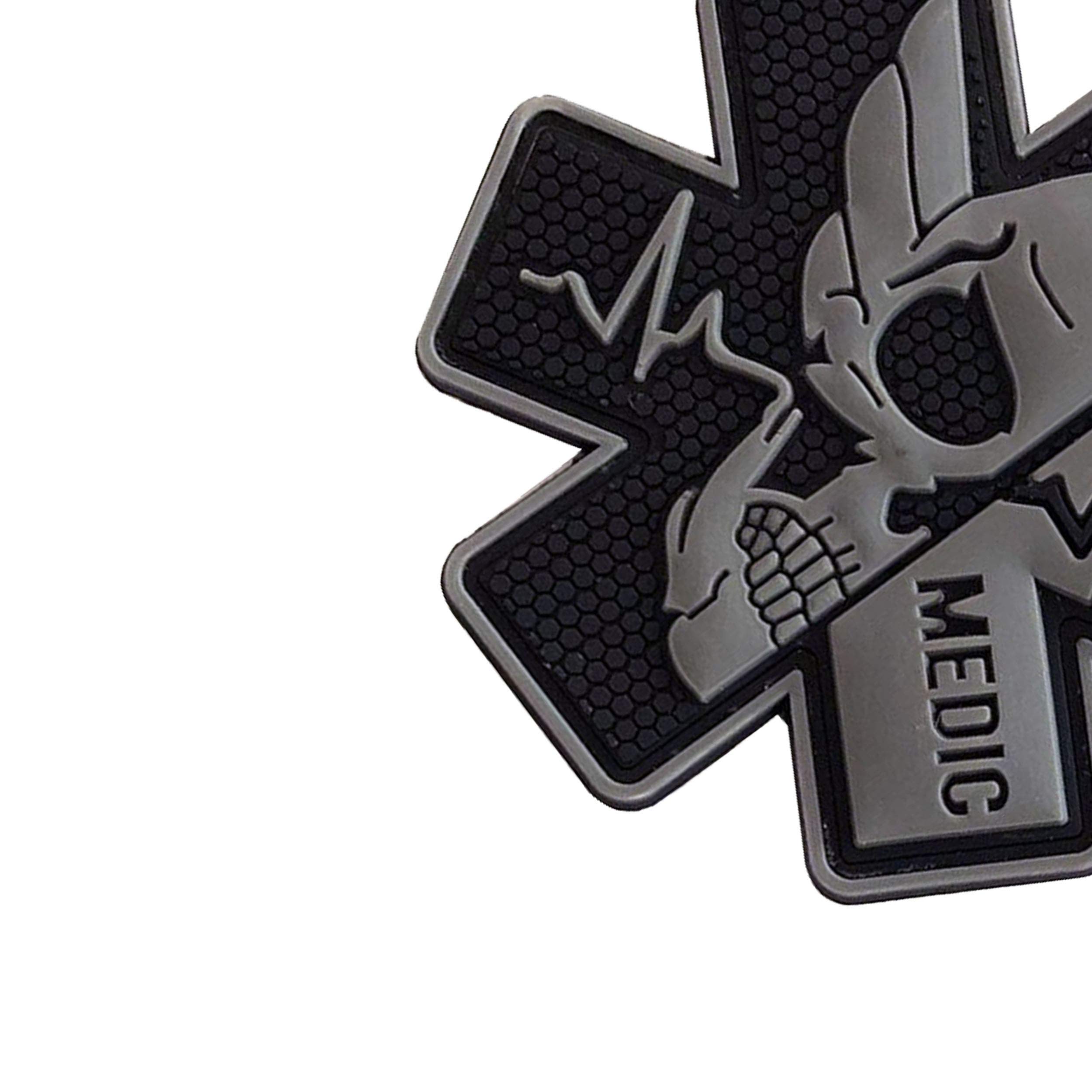 Medic Rubber 3D PVC Patch Medical Paramedic Tactical Badge Patches Hook Fasteners Backing 2.95 x 2.95 Inch Bubble of 2 Pieces - Image 7