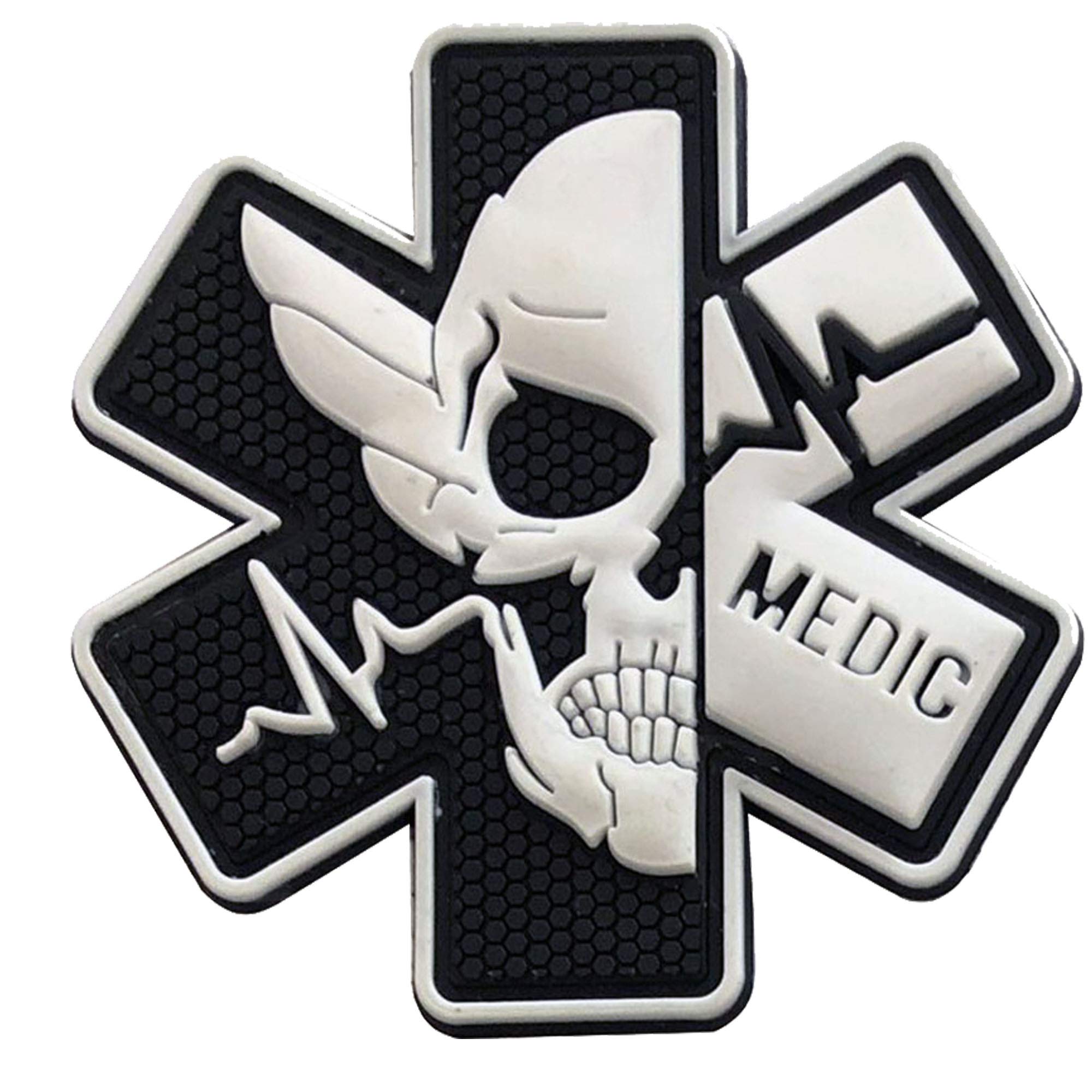 Medic Rubber 3D PVC Patch Medical Paramedic Tactical Morale Badge Patches Hook Fasteners Backing 2.95 x 2.95 Inch Bubble of 2 Pieces - Image 2