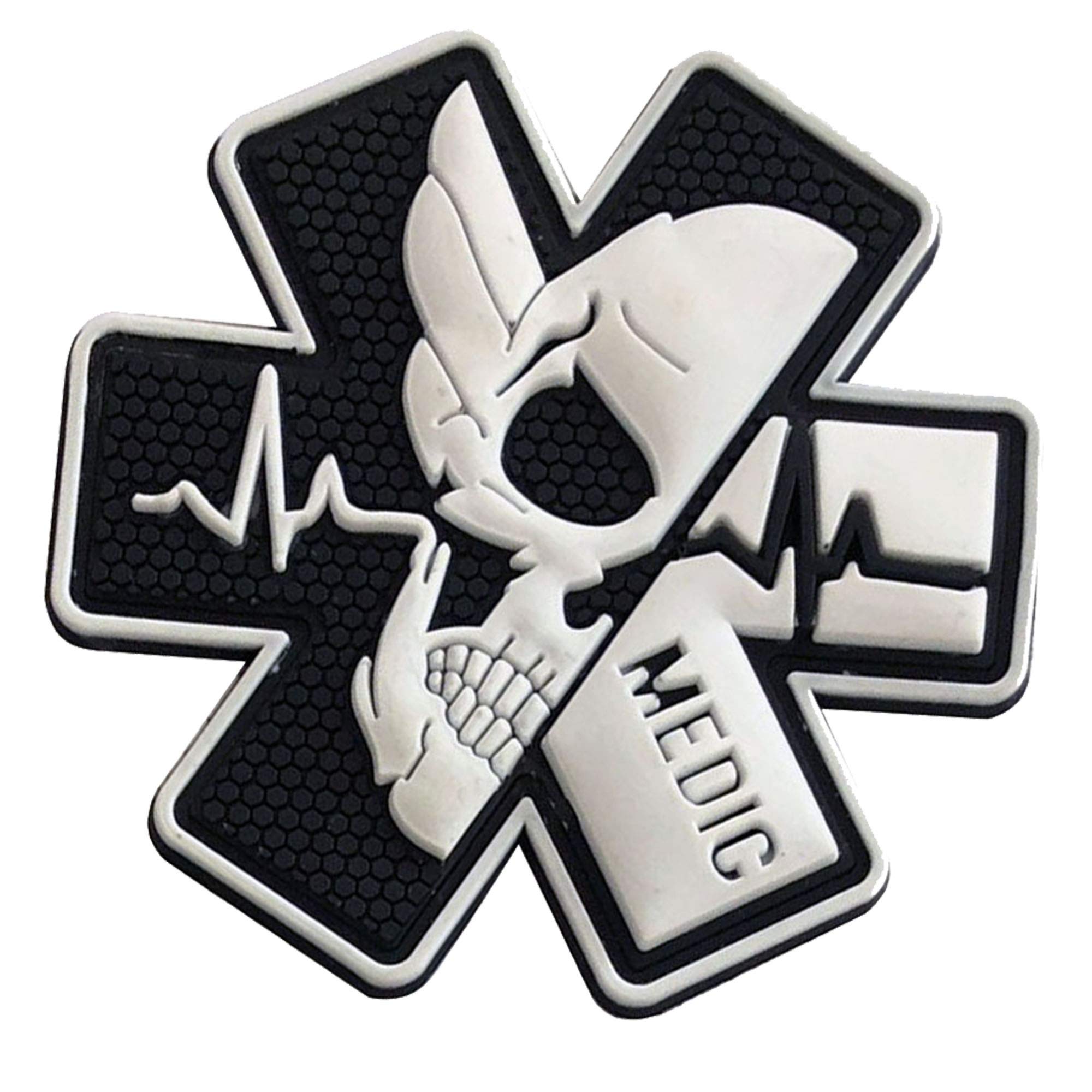 Medic Rubber 3D PVC Patch Medical Paramedic Tactical Morale Badge Patches Hook Fasteners Backing 2.95 x 2.95 Inch Bubble of 2 Pieces - Image 4