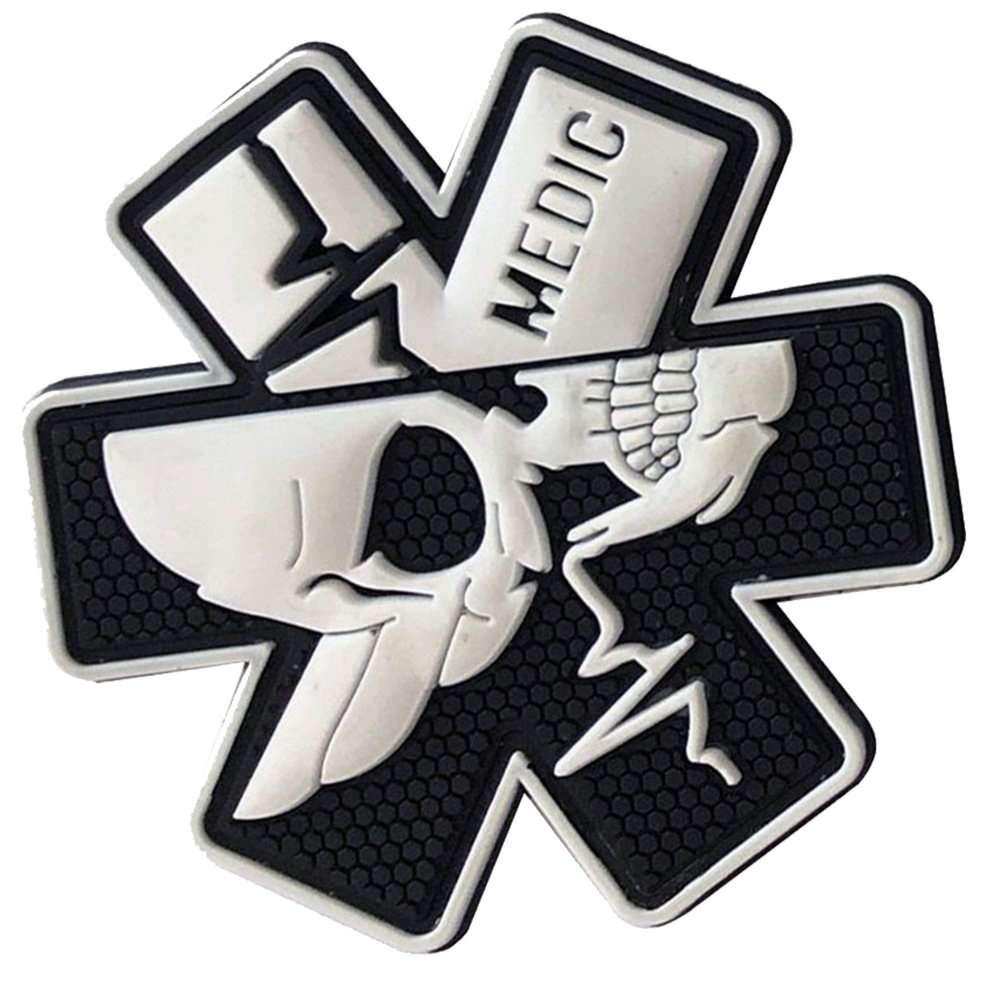 Medic Rubber 3D PVC Patch Medical Paramedic Tactical Morale Badge Patches Hook Fasteners Backing 2.95 x 2.95 Inch Bubble of 2 Pieces - Image 5