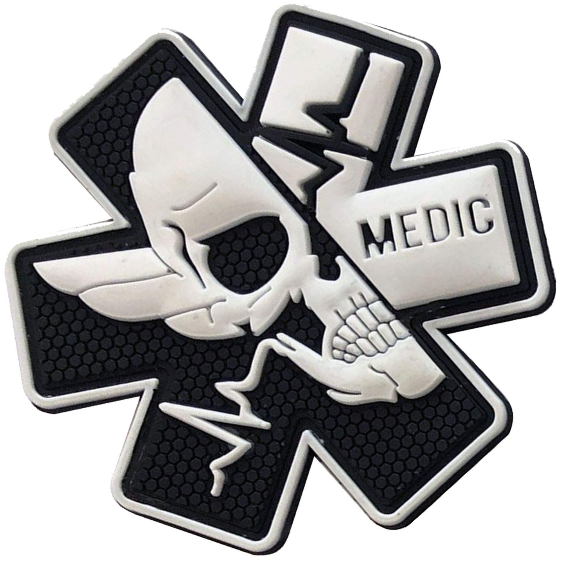 Medic Rubber 3D PVC Patch Medical Paramedic Tactical Morale Badge Patches Hook Fasteners Backing 2.95 x 2.95 Inch Bubble of 2 Pieces - Image 6