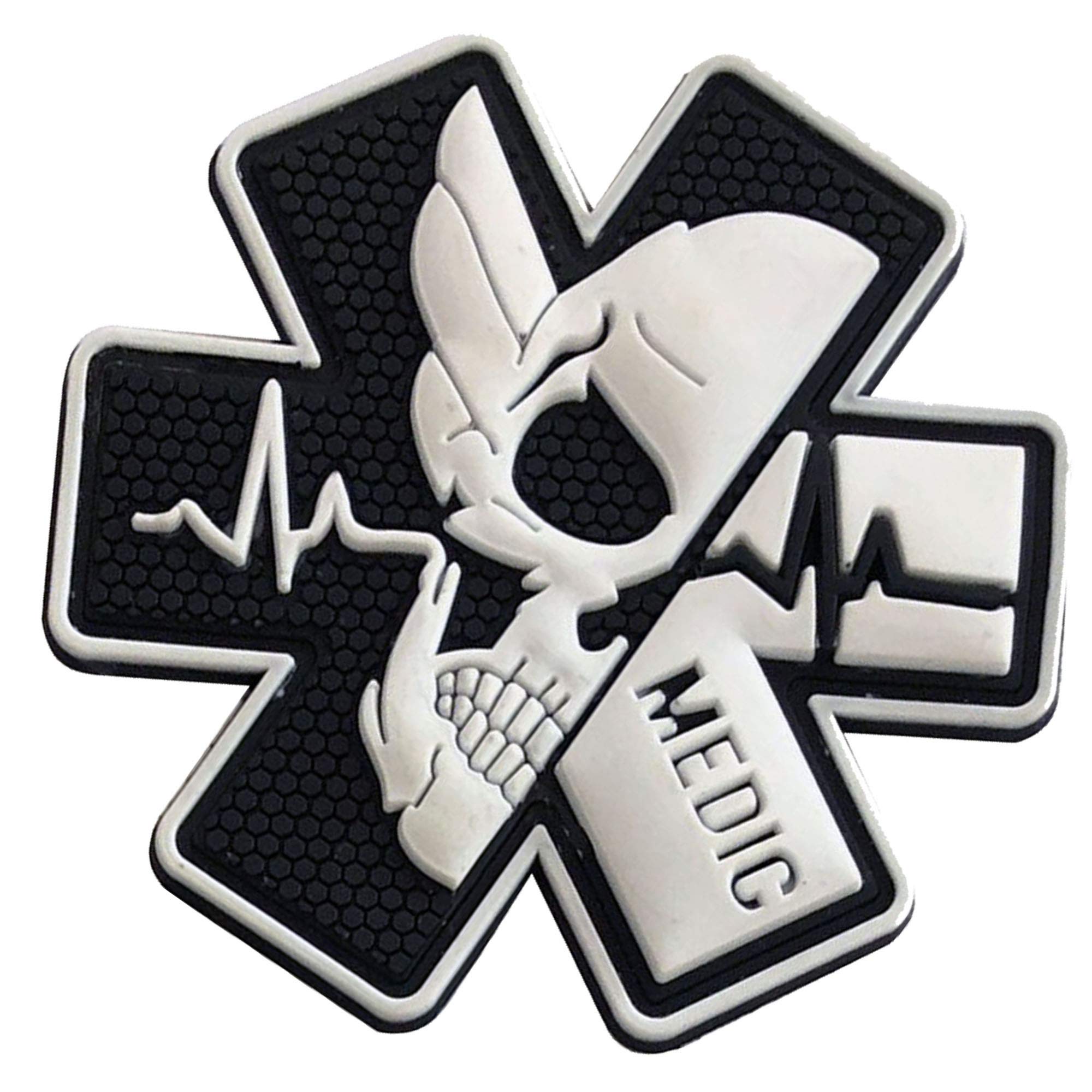 Medic Rubber 3D PVC Patch Medical Paramedic Tactical Morale Badge Patches Hook Fasteners Backing 2.95 x 2.95 Inch Bubble of 2 Pieces - Image 7
