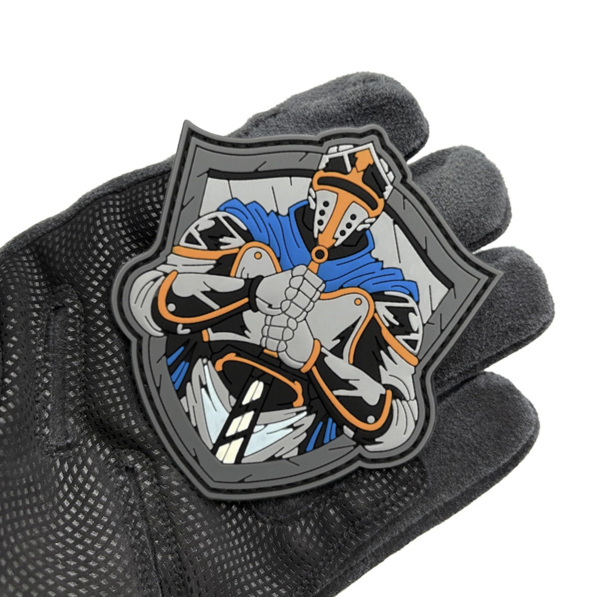 Medieval Knight PVC Morale Patch, Shield Design with Hook and Loop Backing, 3.15 x 3.54 Inch, Tactical Badge for Backpacks - Image 4