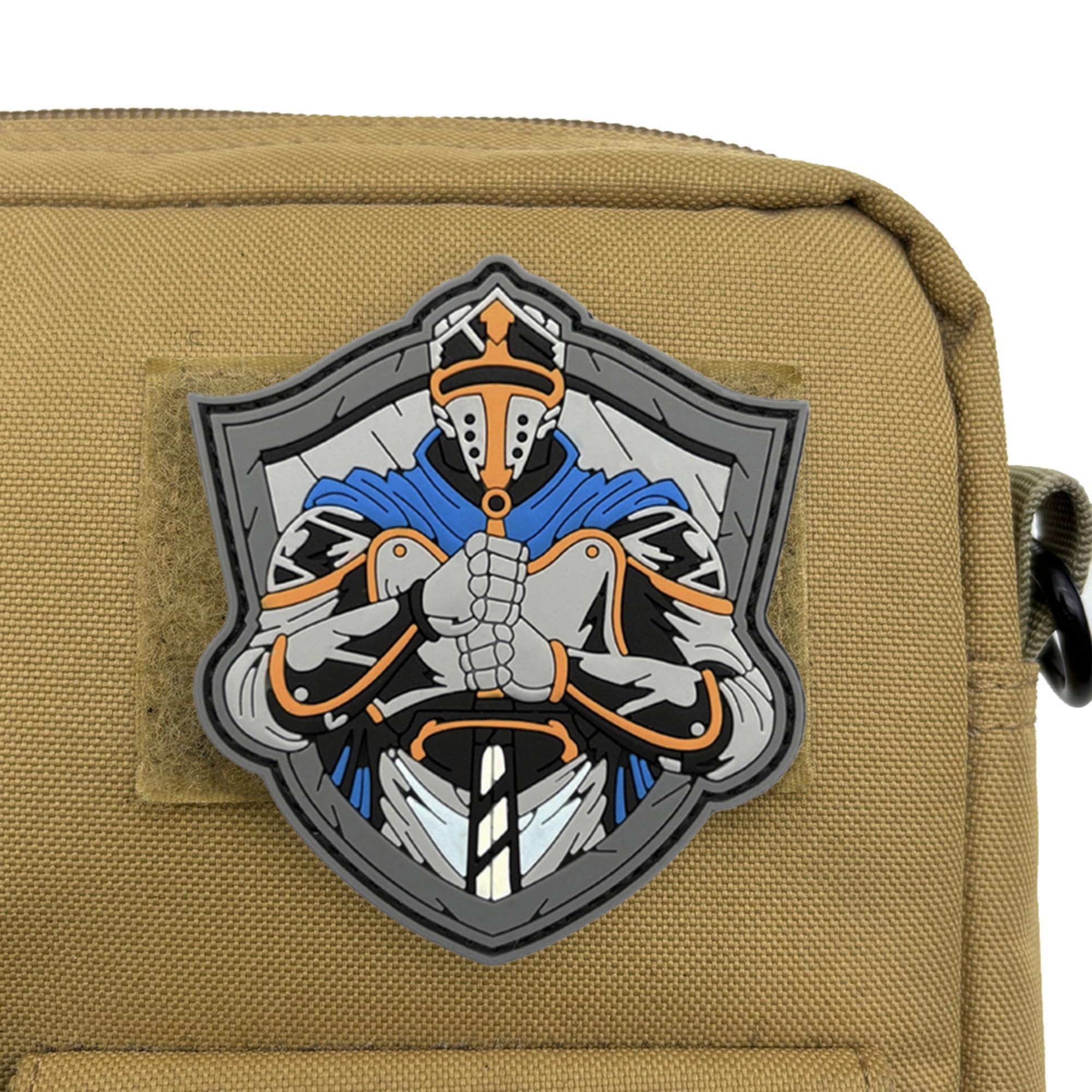 Medieval Knight PVC Morale Patch, Shield Design with Hook and Loop Backing, 3.15 x 3.54 Inch, Tactical Badge for Backpacks - Image 6