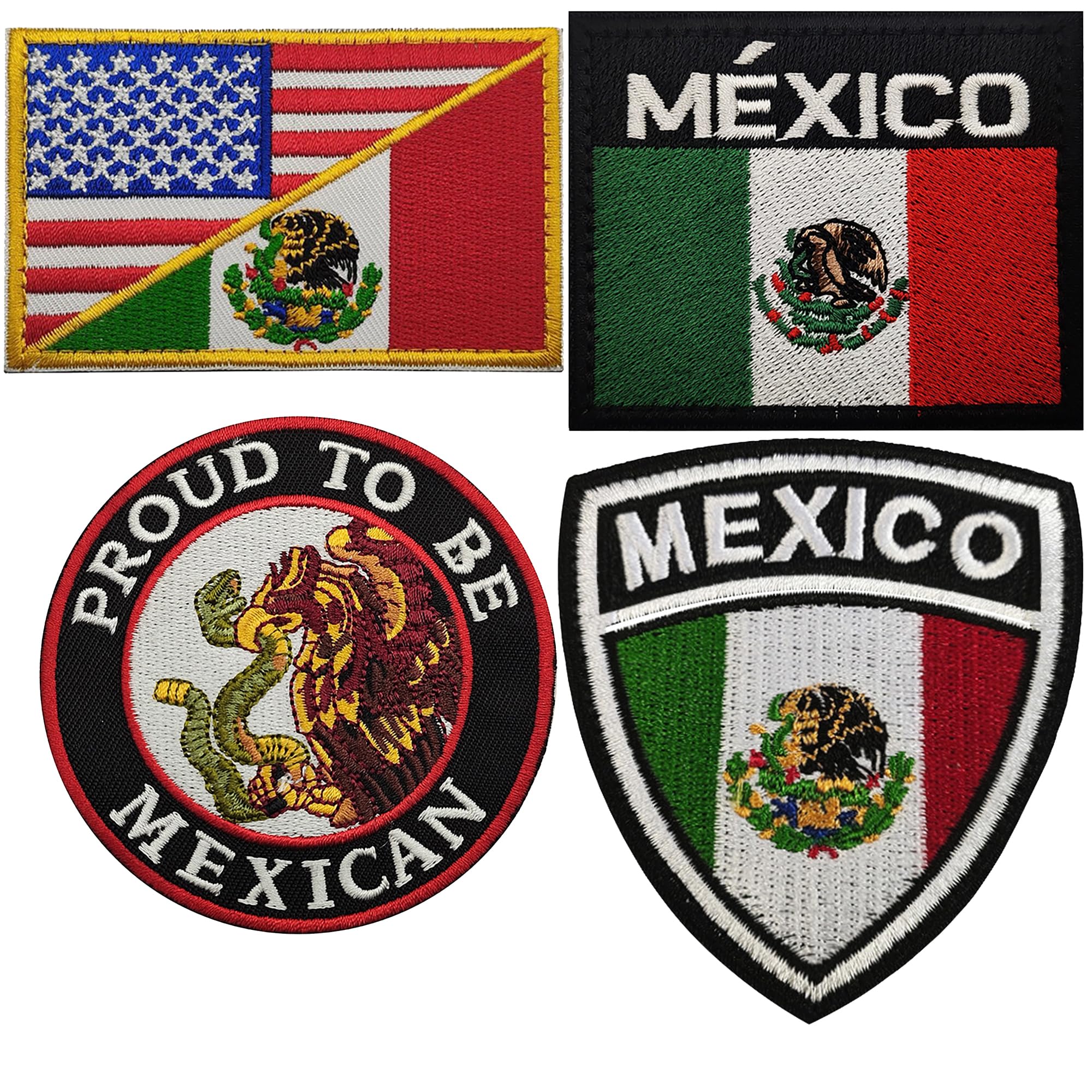 Mexican Flag Embroidered Tactical Patches, Mexico Flag Appliques, 2.95 x 2.36 Inch, Hook and Loop Backing, 2-Pack - Image 7