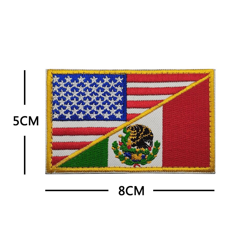 Mexican Flag Embroidered Patches Collection, USA Mexico Friendship Flag, Proud Mexican Shield Emblems, 4 Piece Set - Image 3