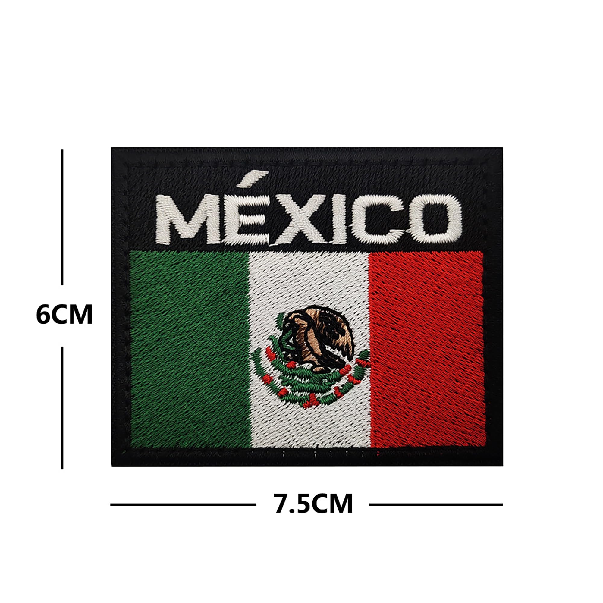 Mexican Flag Embroidered Patches Collection, USA Mexico Friendship Flag, Proud Mexican Shield Emblems, 4 Piece Set - Image 4