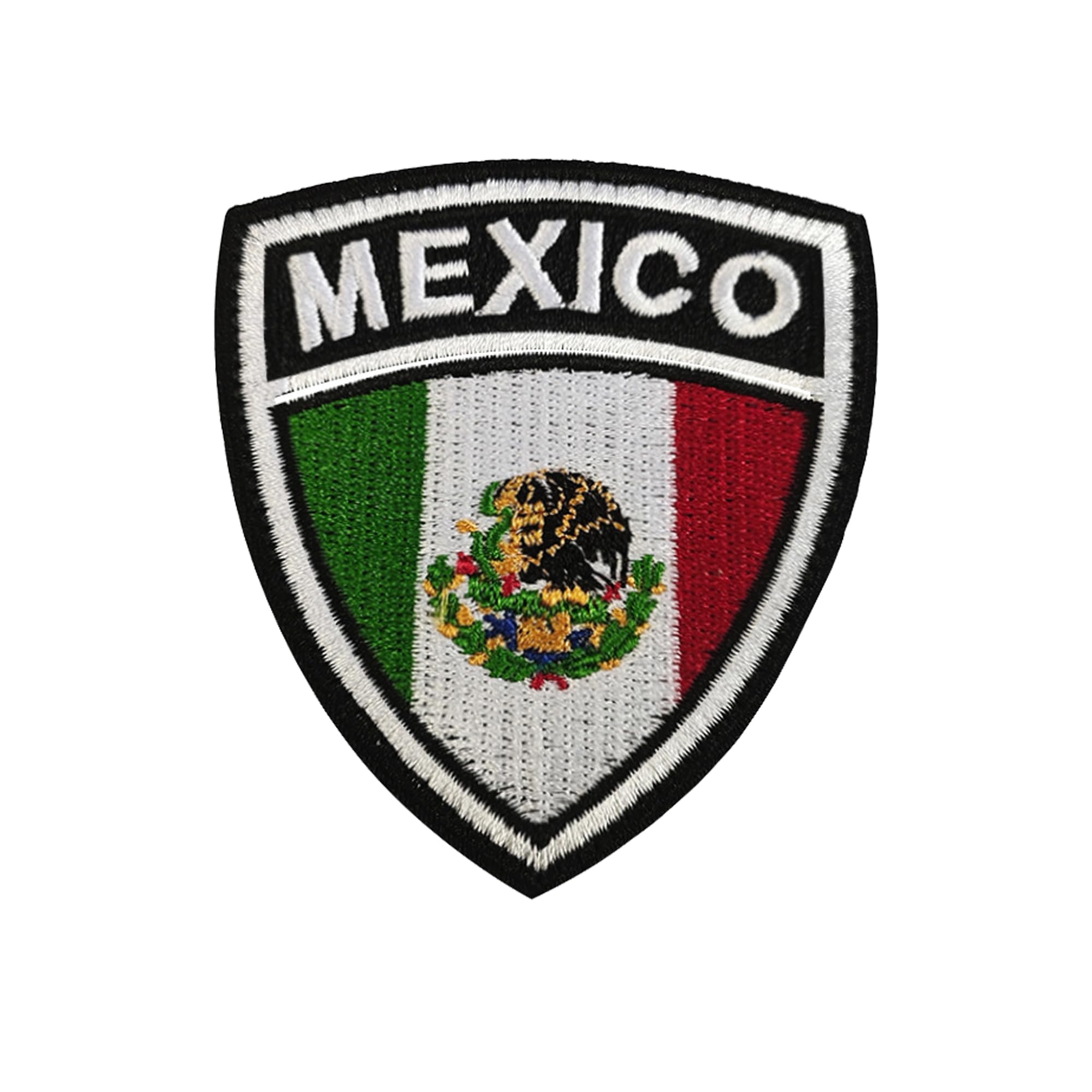 Mexican Flag Embroidered Patches Collection, USA Mexico Friendship Flag, Proud Mexican Shield Emblems, 4 Piece Set - Image 5