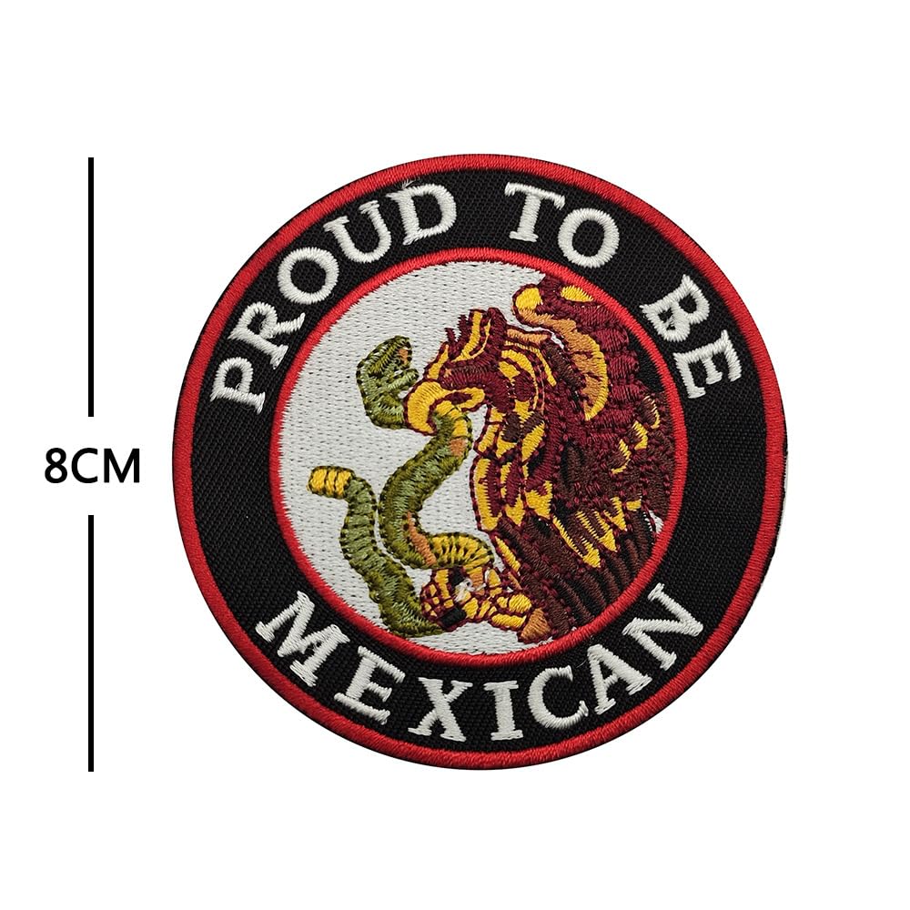 Mexican Flag Embroidered Patches Collection, USA Mexico Friendship Flag, Proud Mexican Shield Emblems, 4 Piece Set - Image 6