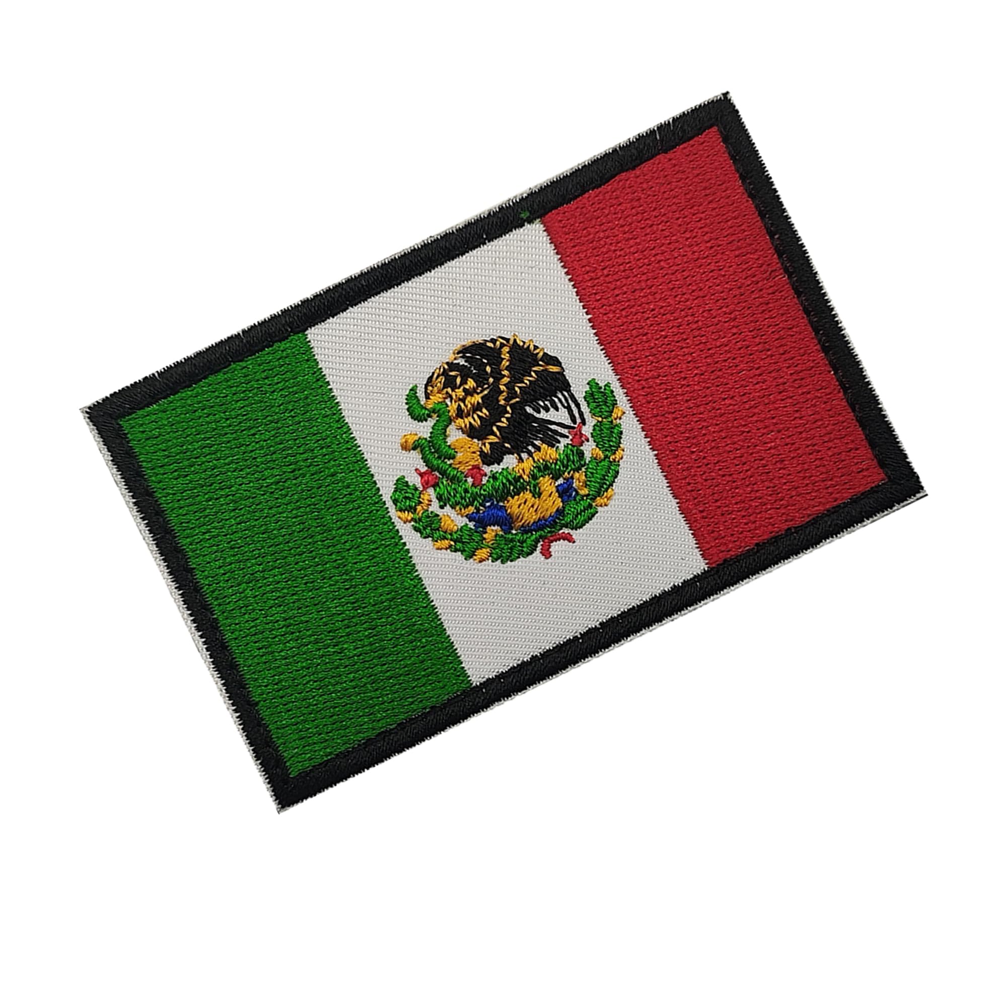 Mexican Flag Embroidered Tactical Patches, Mexico Flag Appliques, 2.95 x 2.36 Inch, Hook and Loop Backing, 2-Pack - Image 4