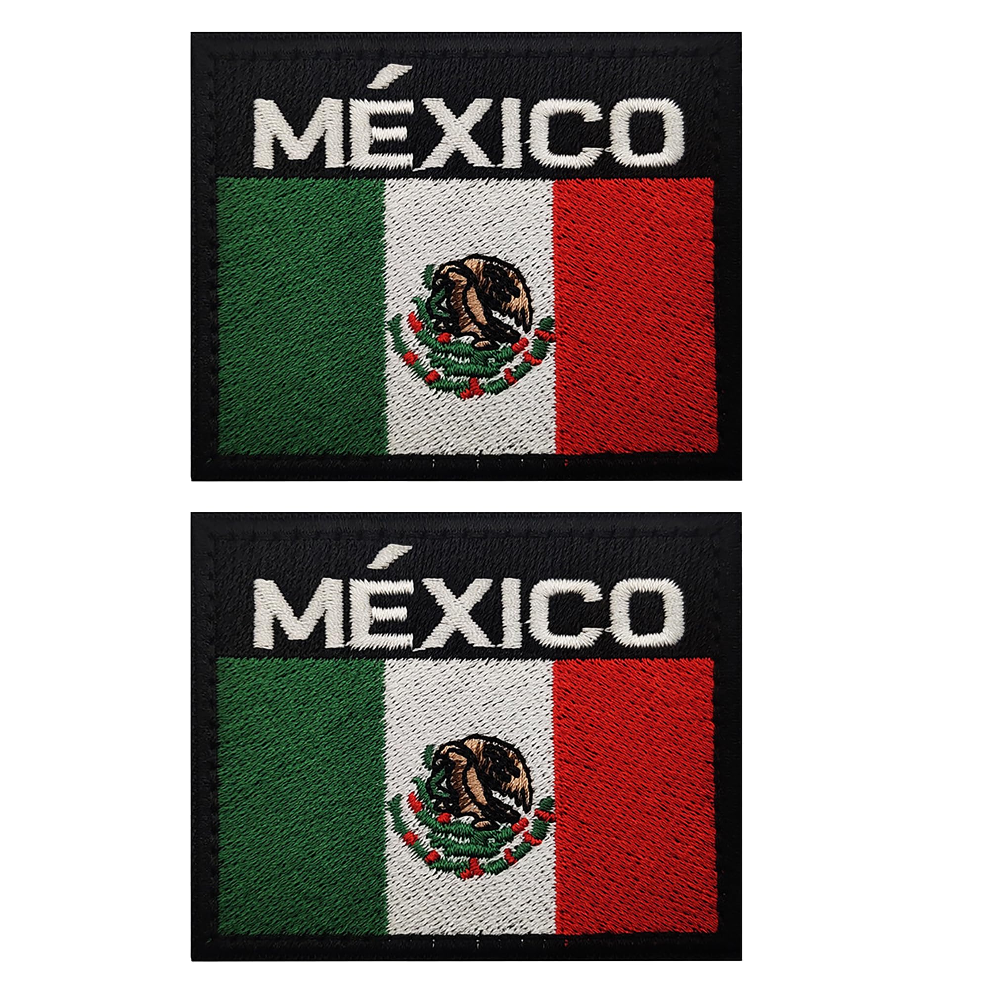 Mexico Flag Embroidered Appliqué Patches Mexican International Flag Applique Patches Tactical Military Morale Combat Armband Badges 2.95 x 2.36Inch