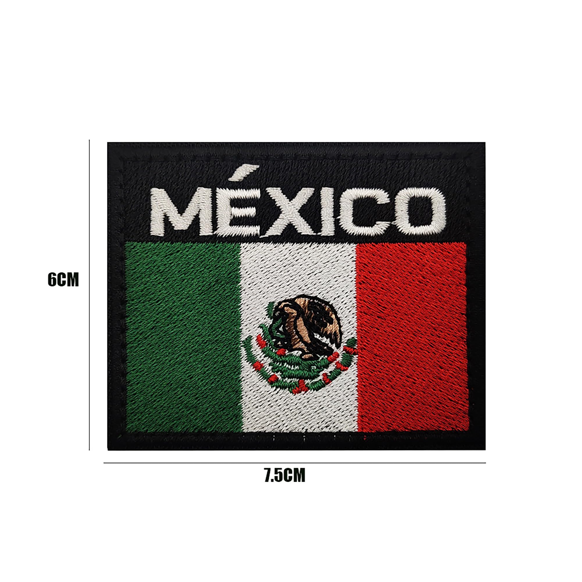 Mexico Flag Embroidered Appliqué Patches Mexican International Flag Applique Patches Tactical Military Morale Combat Armband Badges 2.95 x 2.36Inch - Image 5