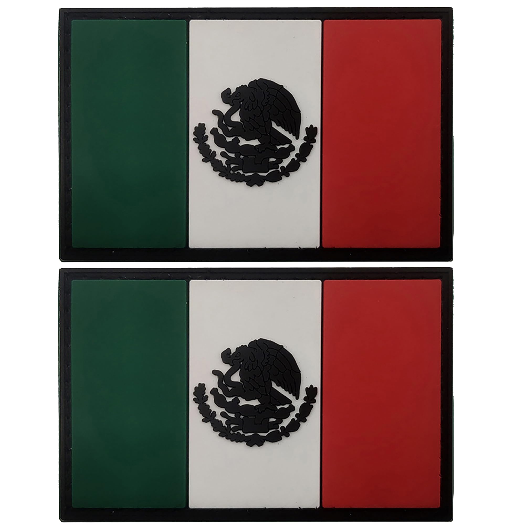 Mexico Flag Morale PVC Rubber Patches Appliques, Mexican Flag Emblem Badges