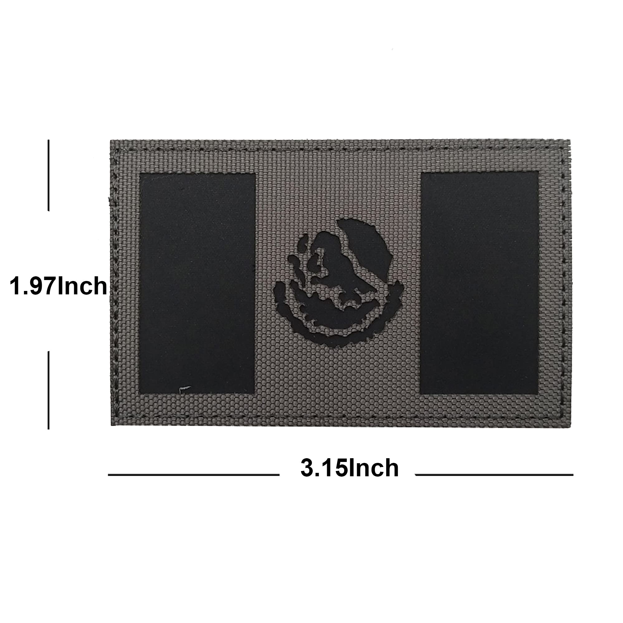 Mexico Flag Reflective Infrared Patches, Mexican Flags Tactical Military Touch Fastener Decorative Patch Armband Badges Appliques - Image 3