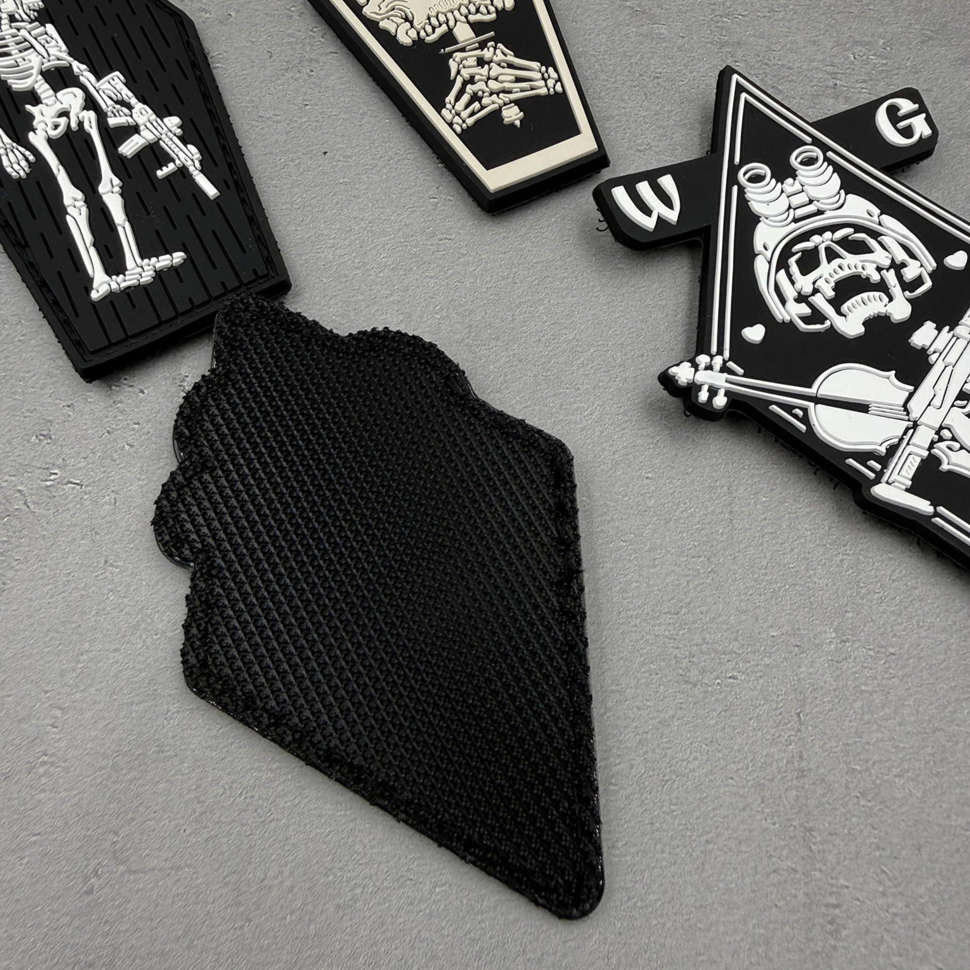 Military Drone Storm PVC Morale Patch, Hook and Loop Backing, 3.3 x 1.8 inches, Black and White Diamond Design - Image 7