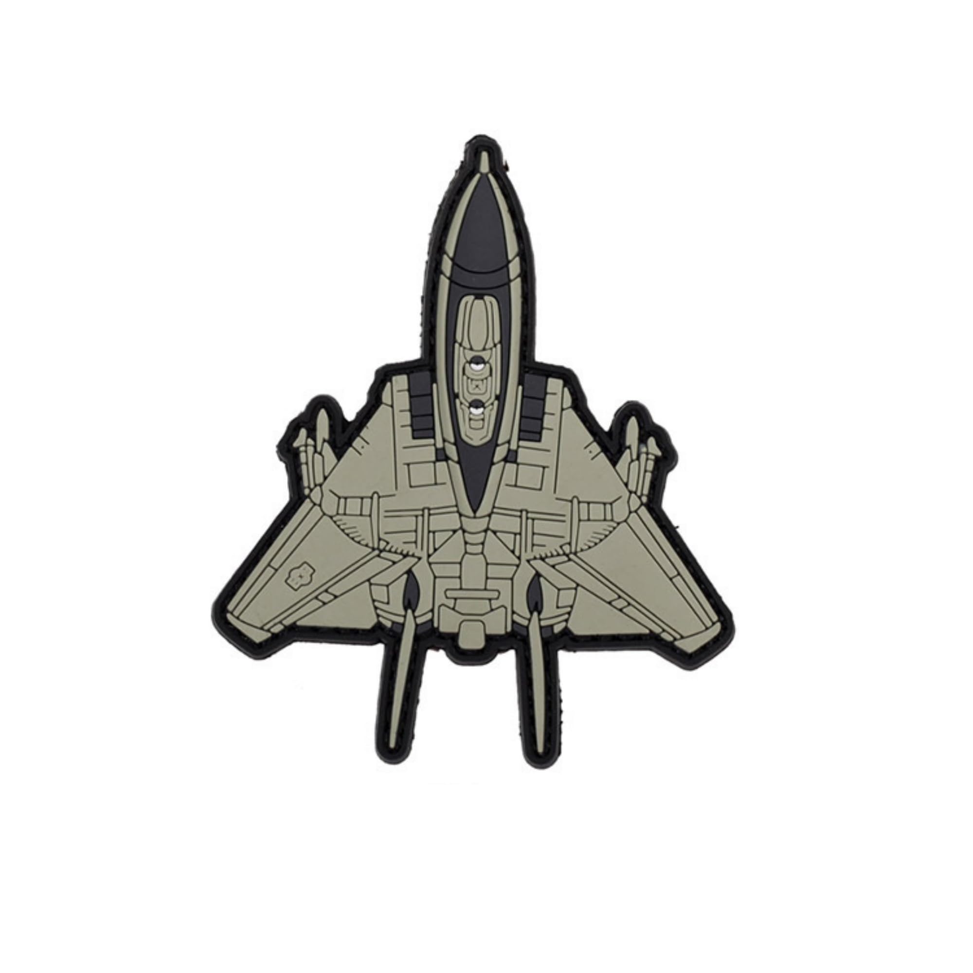 Military Fighter Jet PVC Morale Patches, 3.9 x 3.3 Inches, Tactical Hook and Loop Badges, 2-Pack