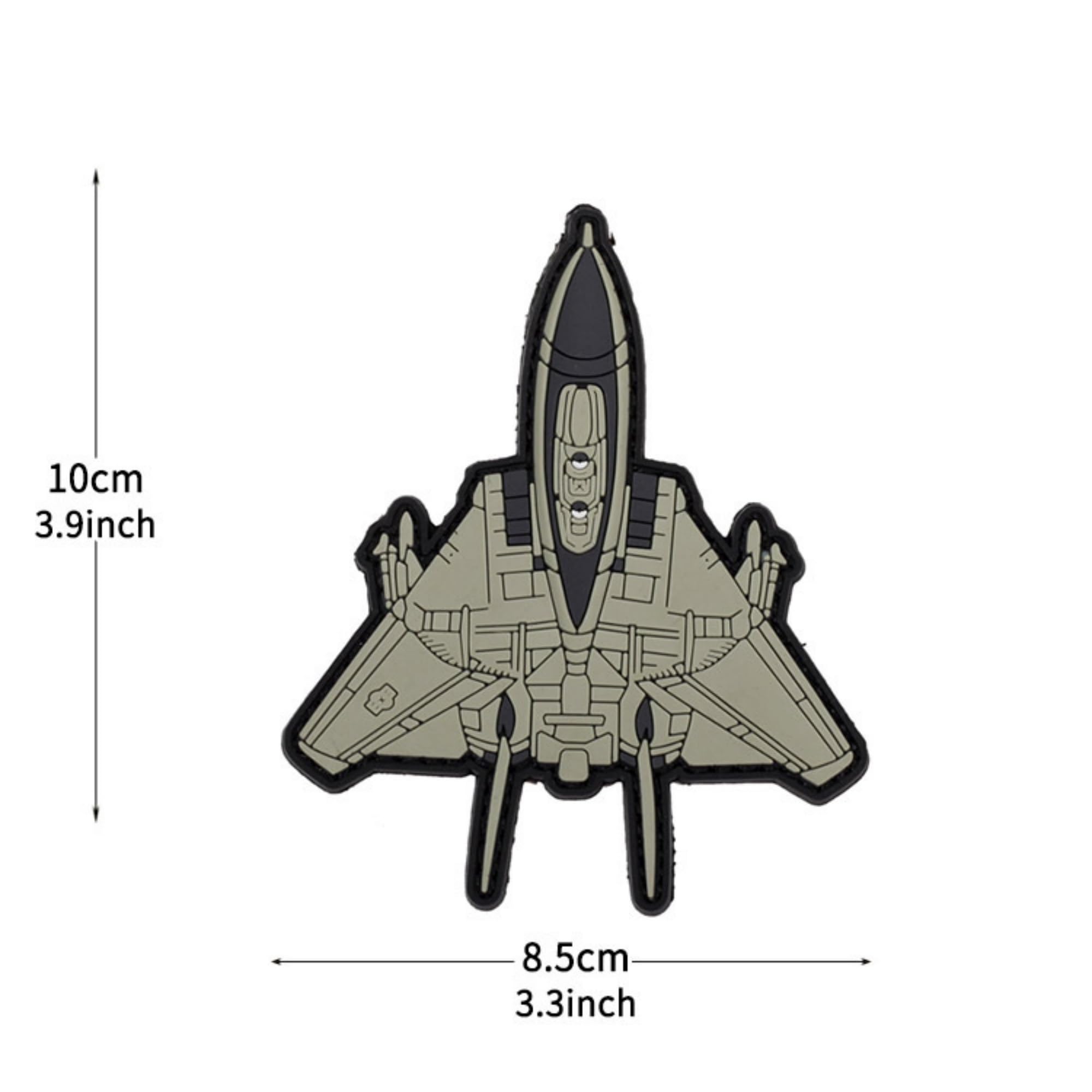 Military Fighter Jet PVC Morale Patches, 3.9 x 3.3 Inches, Tactical Hook and Loop Badges, 2-Pack - Image 2
