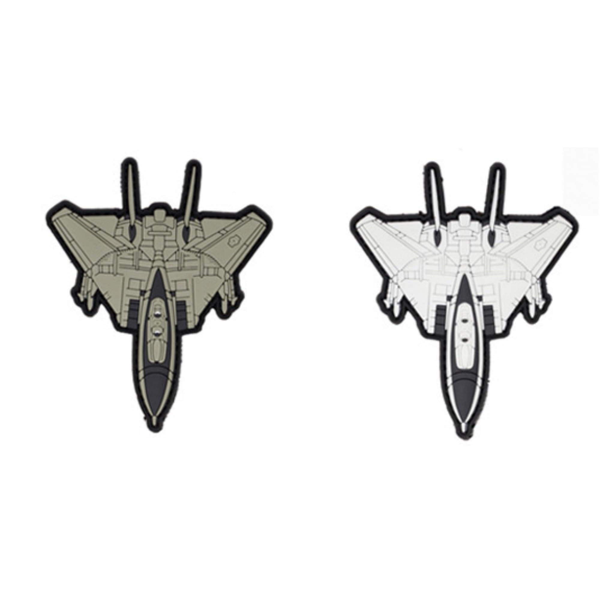 Military Fighter Jet PVC Morale Patches, 3.9 x 3.3 Inches, Tactical Hook and Loop Badges, 2-Pack - Image 3