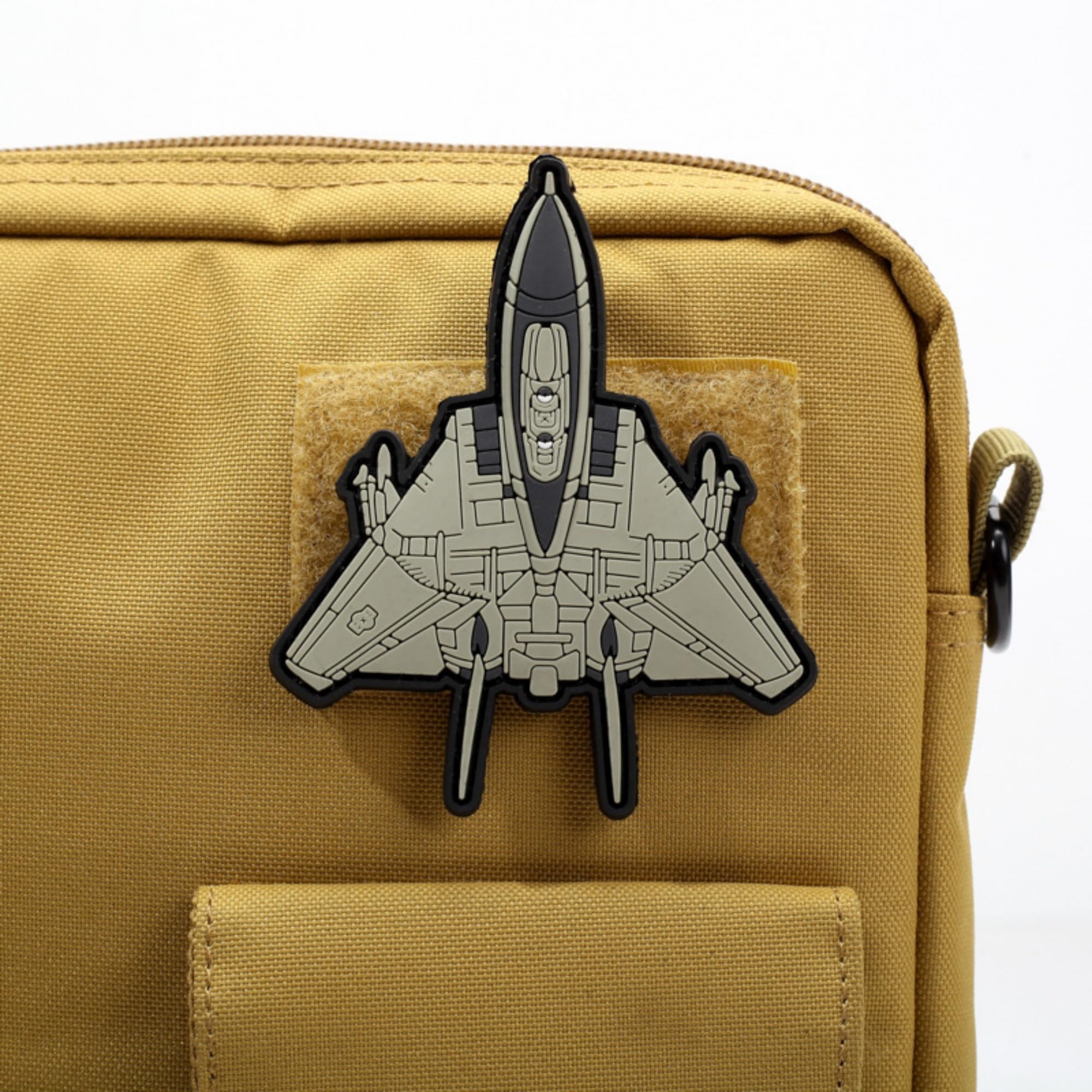 Military Fighter Jet PVC Morale Patches, 3.9 x 3.3 Inches, Tactical Hook and Loop Badges, 2-Pack - Image 4