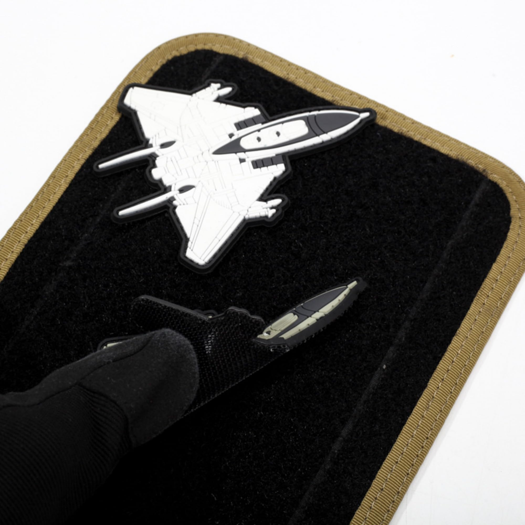 Military Fighter Jet PVC Morale Patches, 3.9 x 3.3 Inches, Tactical Hook and Loop Badges, 2-Pack - Image 8