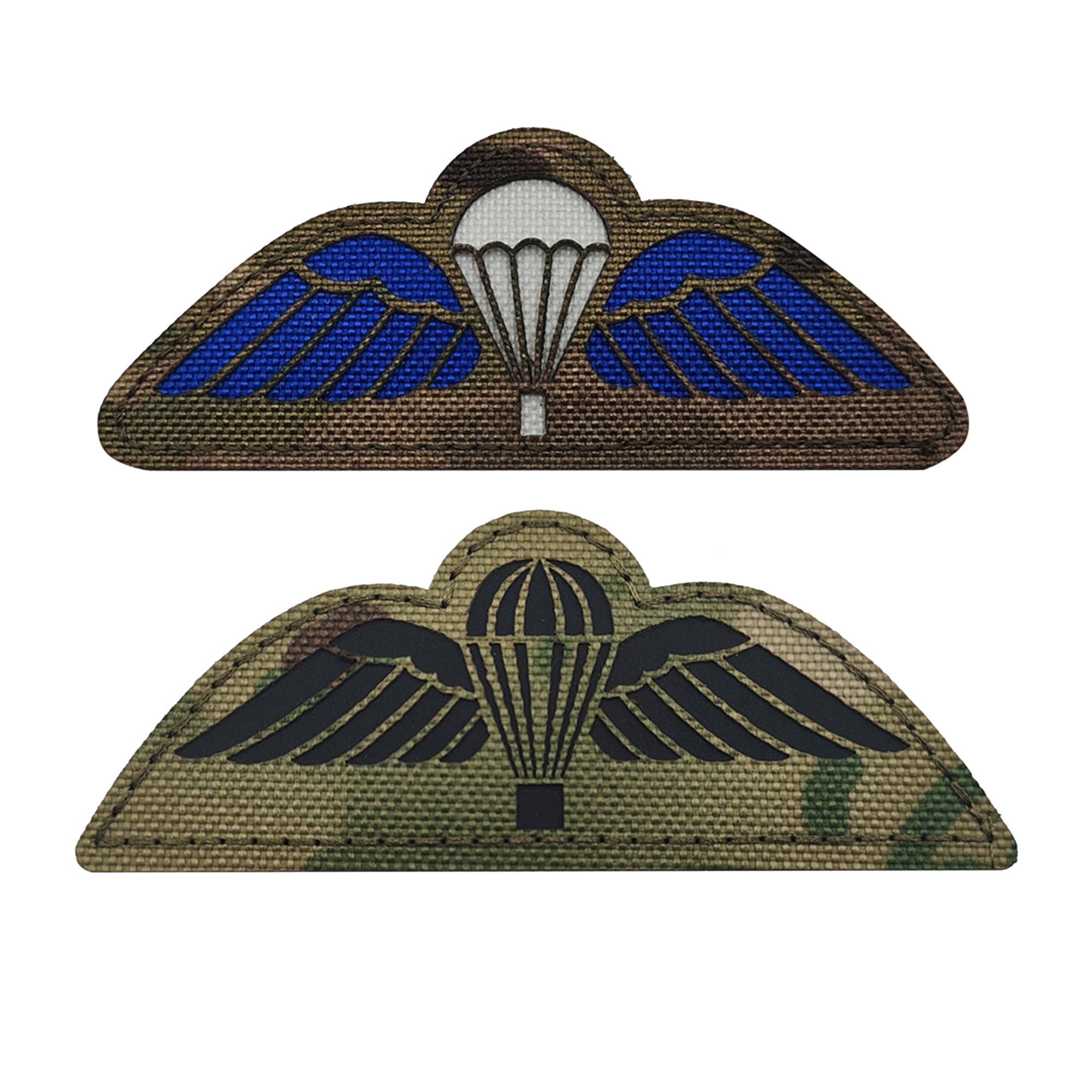 Military Parachute Wing Reflective Patches, Hook and Loop Fastener Backing, 3.94 x 1.57 Inches, 2-Pack