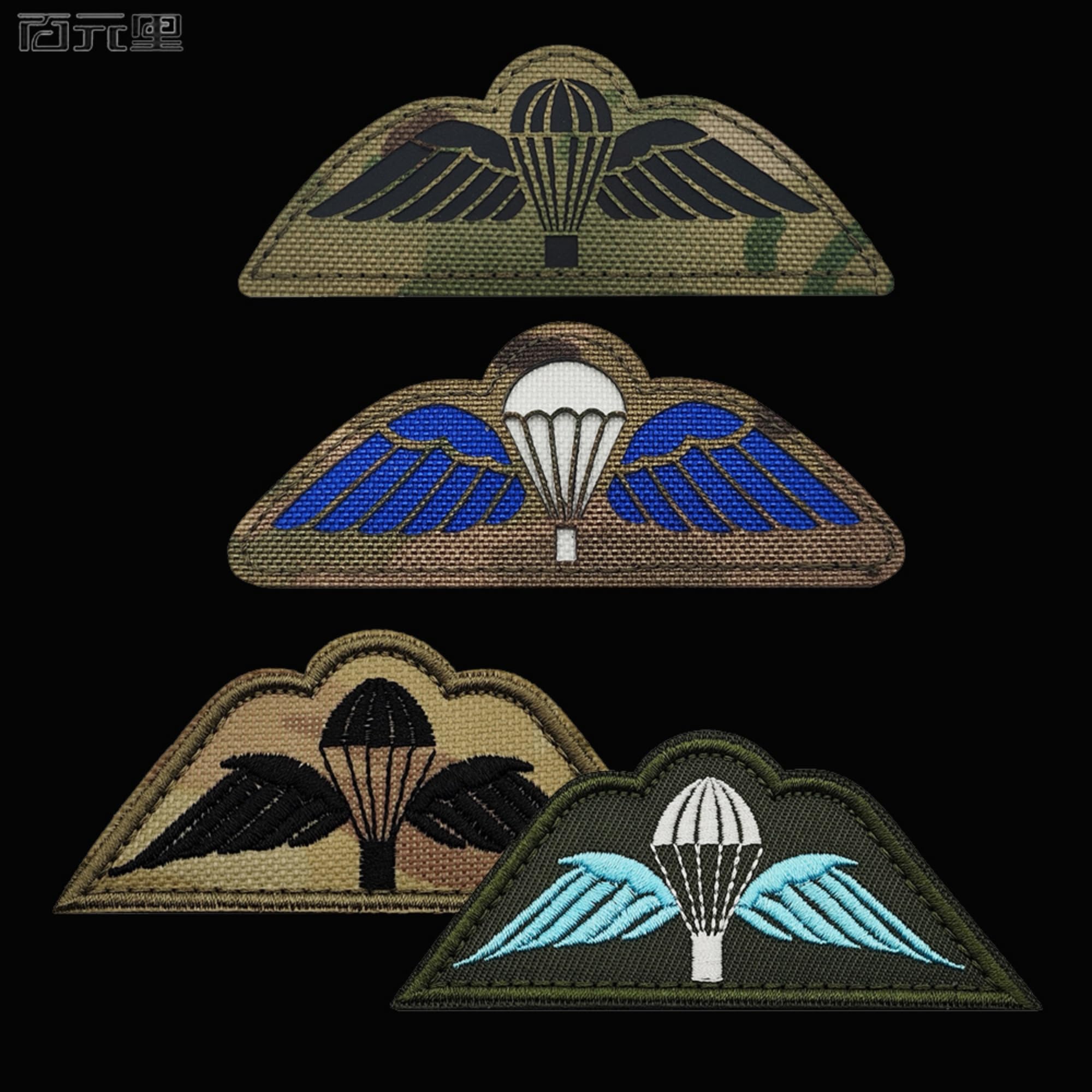 Military Parachute Wing Reflective Patches, Hook and Loop Fastener Backing, 3.94 x 1.57 Inches, 2-Pack - Image 6