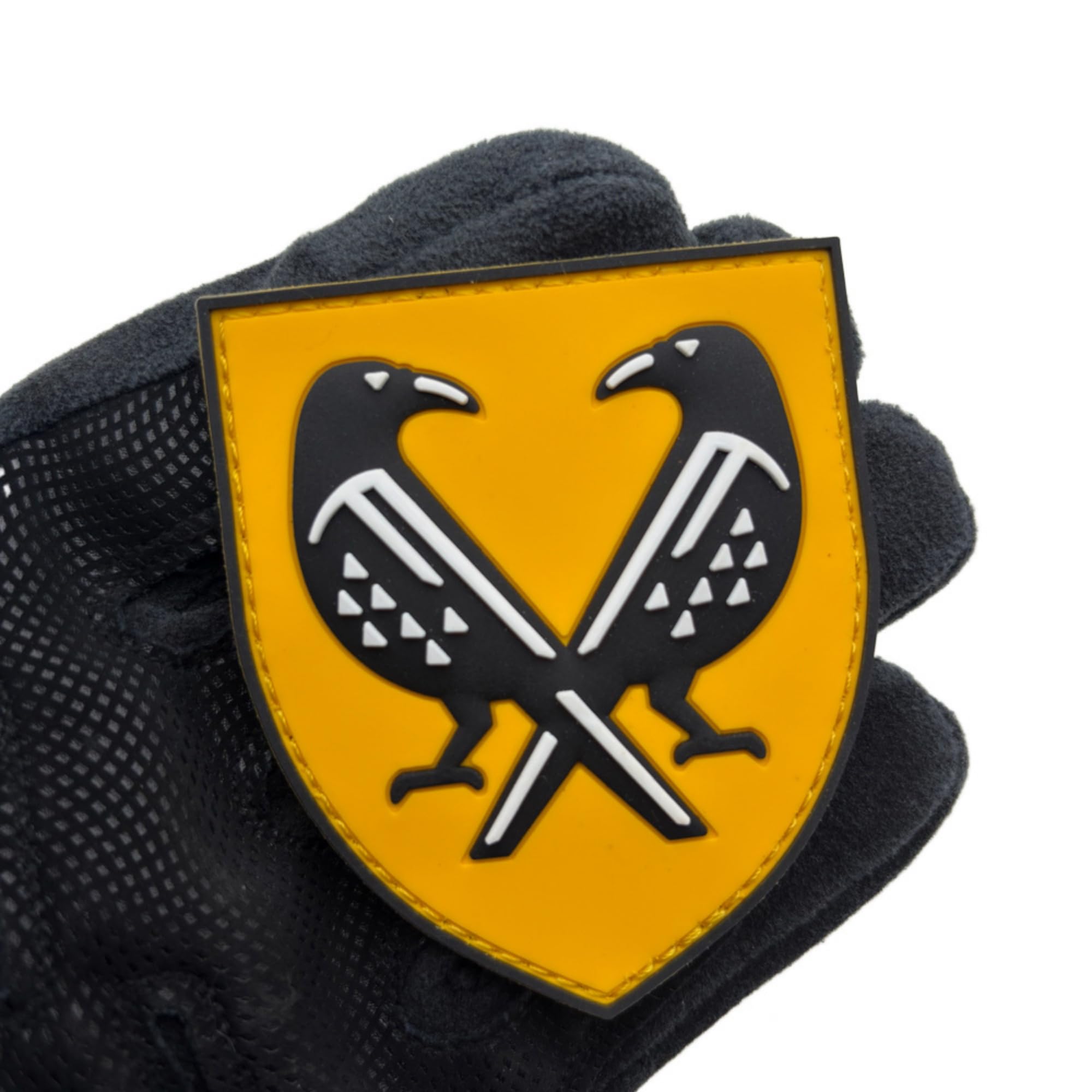 Military Shield Noctilucent PVC Morale Patch, Glow in Dark, 2.76x3.15 inches, Hook and Loop Backing, Yellow and Black - Image 5