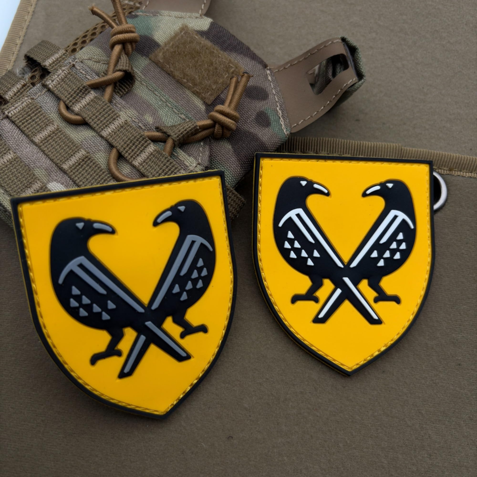 Military Shield Noctilucent PVC Morale Patch, Glow in Dark, 2.76x3.15 inches, Hook and Loop Backing, Yellow and Black - Image 7