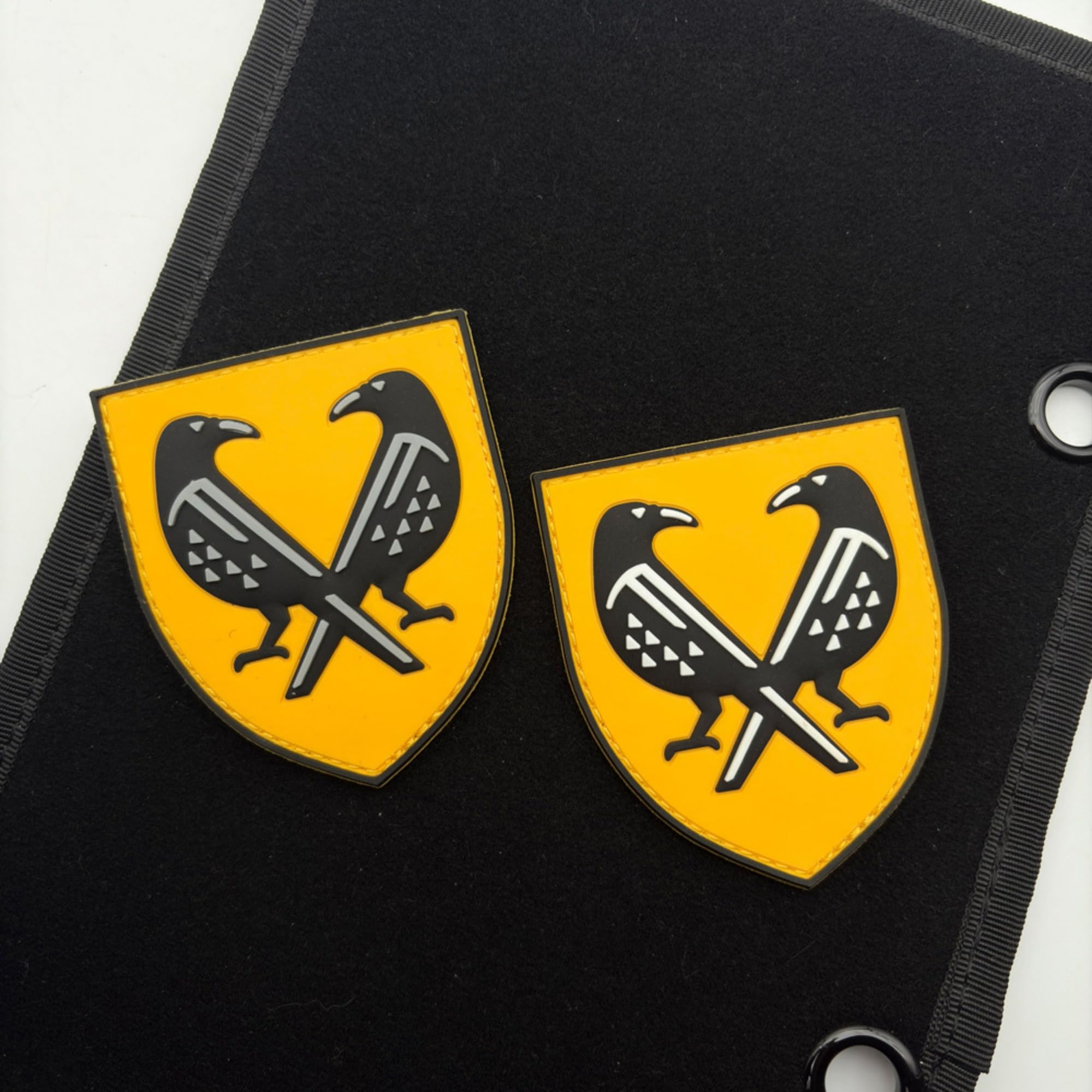 Military Shield Noctilucent PVC Morale Patch, Glow in Dark, 2.76x3.15 inches, Hook and Loop Backing, Yellow and Black - Image 8