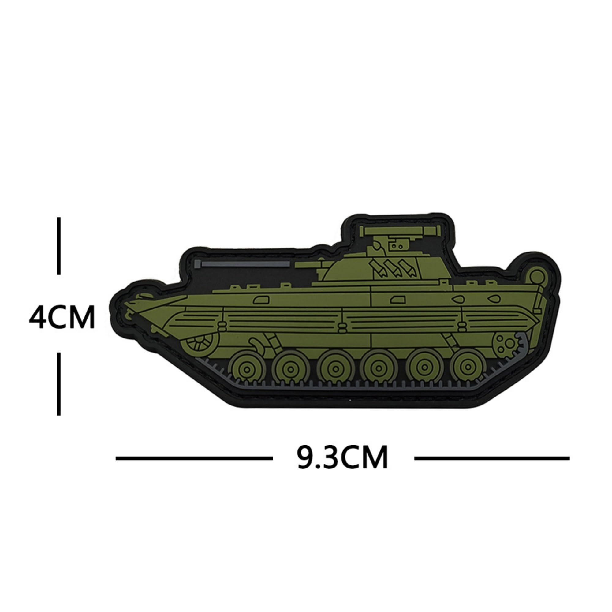 Military Tactical PVC Patches Set, Combat Vehicle Collection with Tank, Submarine and Missile, Hook and Loop Backing, Soft Rubber Material, 4-Piece Set - Image 3